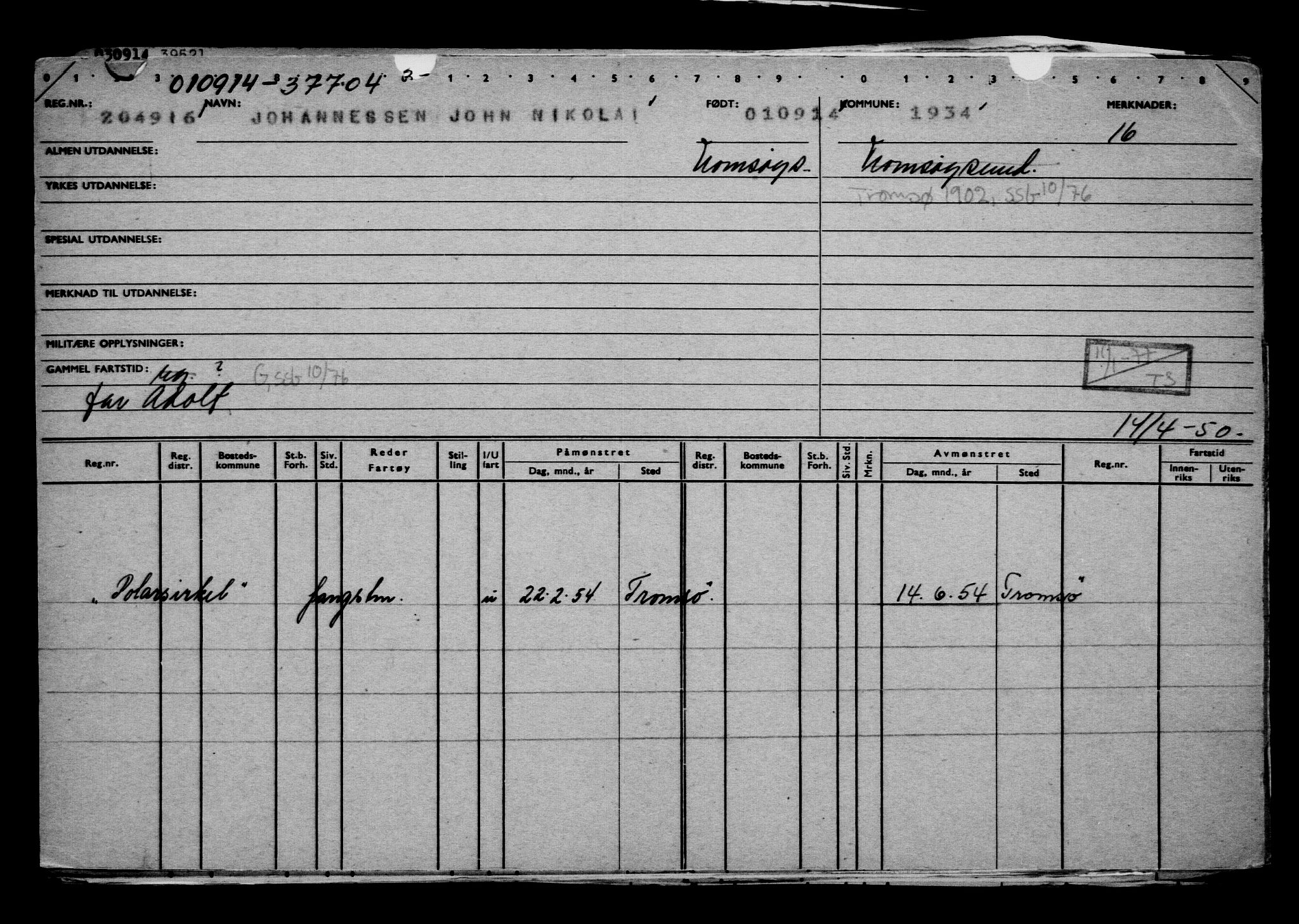 Direktoratet for sjømenn, AV/RA-S-3545/G/Gb/L0123: Hovedkort, 1914, p. 523