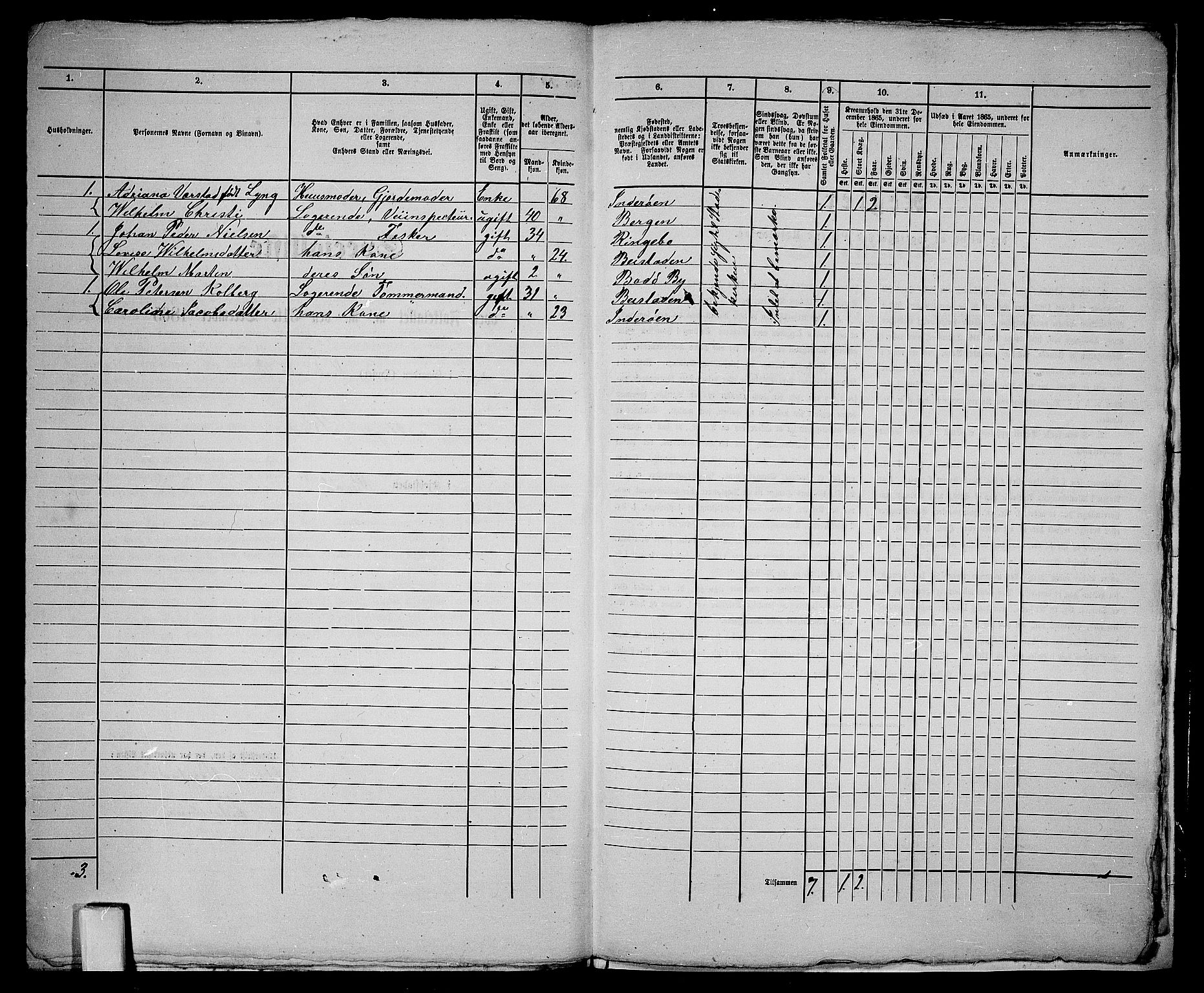 RA, 1865 census for Bodø/Bodø, 1865, p. 152