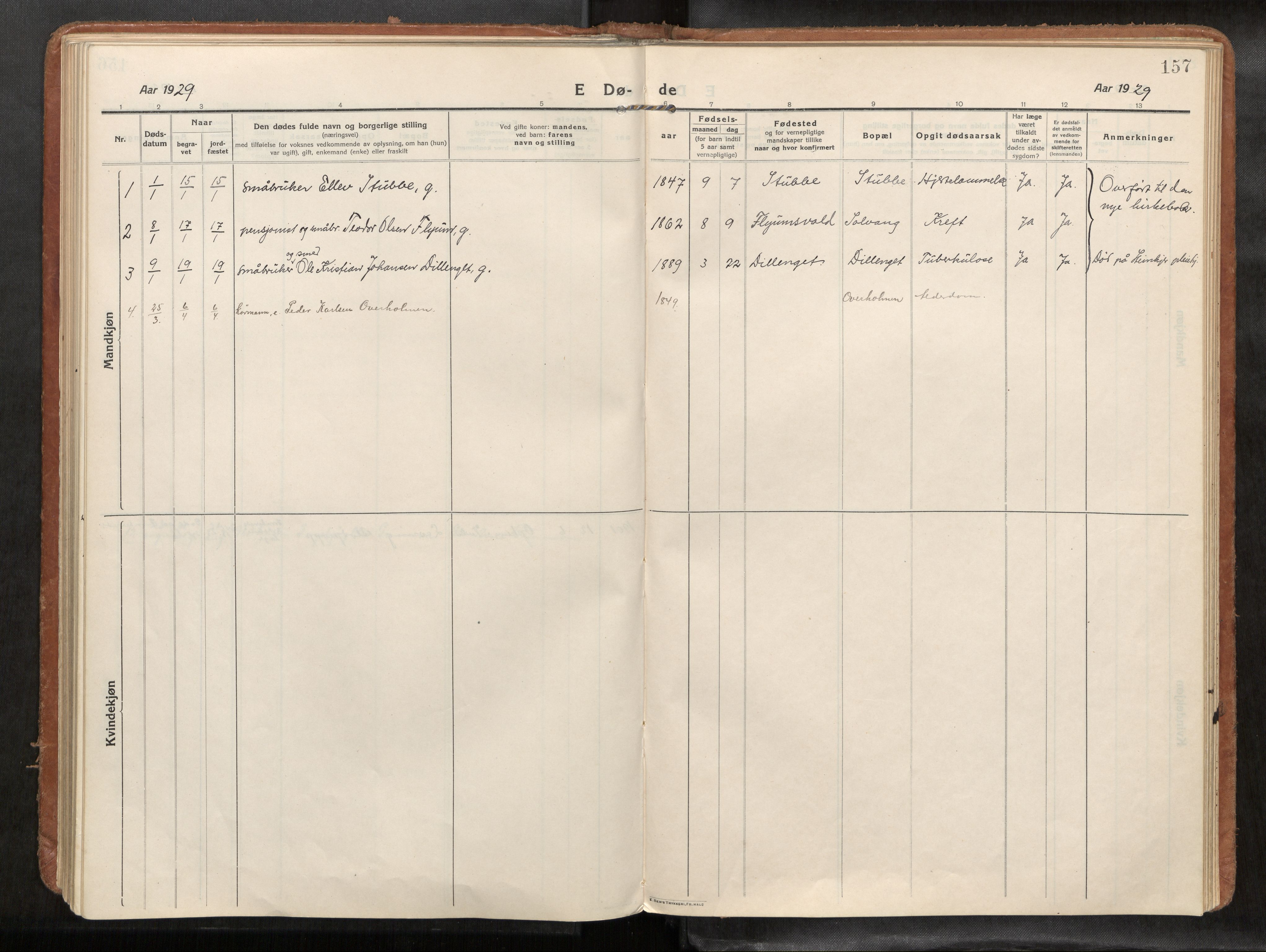 Verdal sokneprestkontor, SAT/A-1156/2/H/Haa/L0004: Parish register (official) no. 4, 1916-1928, p. 157