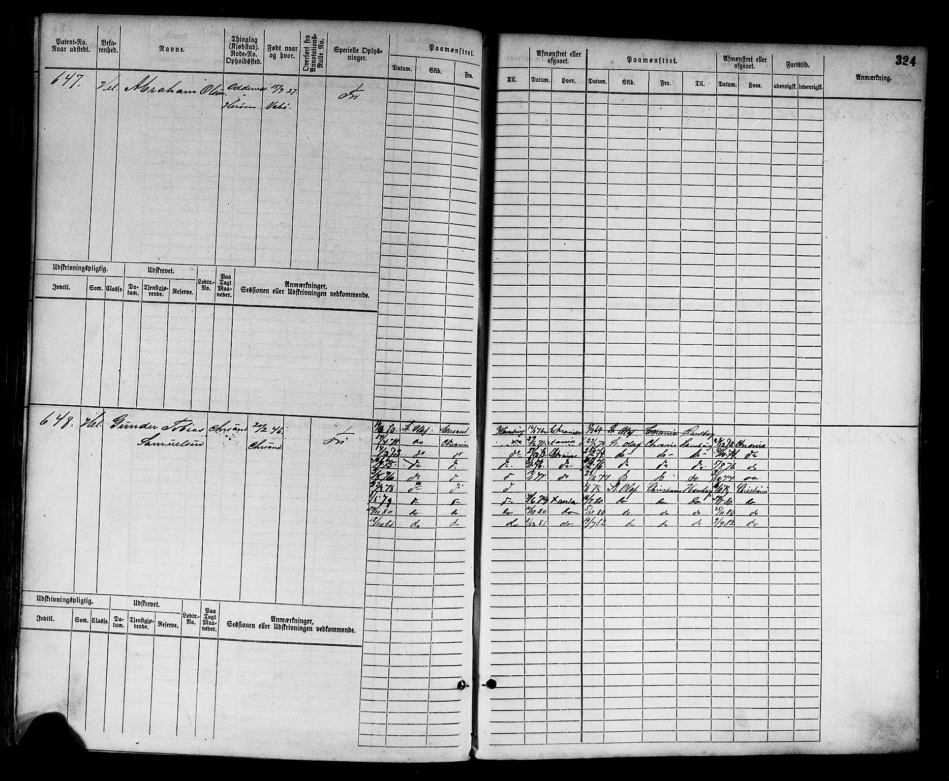 Kristiansand mønstringskrets, AV/SAK-2031-0015/F/Fb/L0003: Hovedrulle nr 1-762, I-10, 1860-1911, p. 340