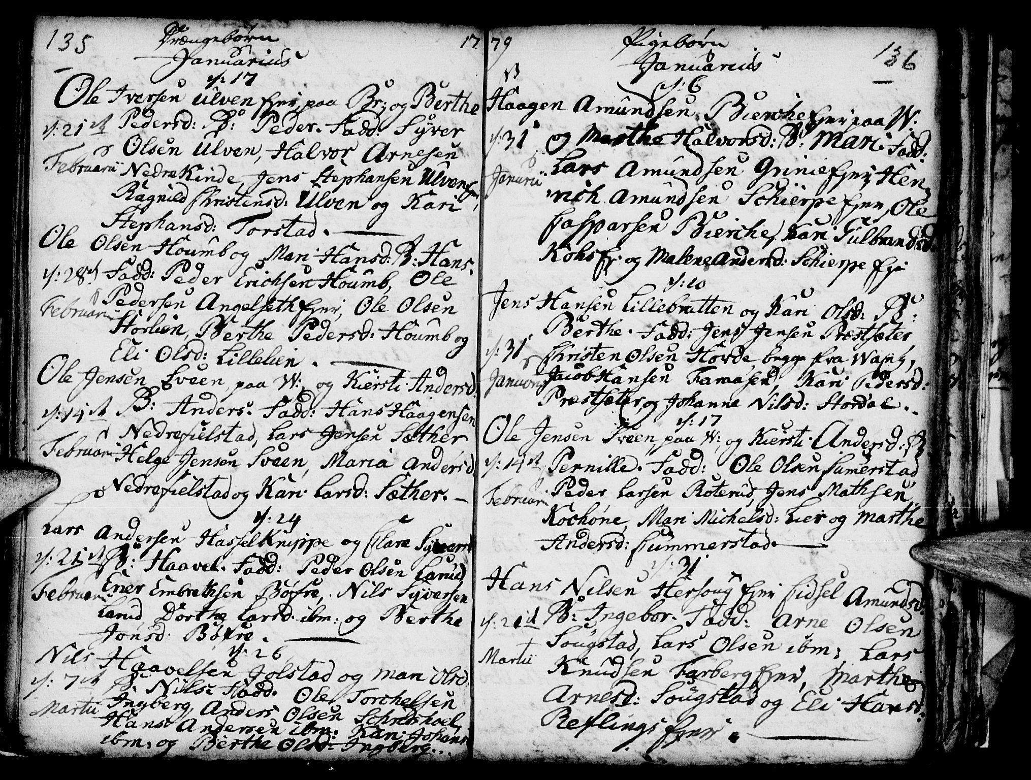 Ringsaker prestekontor, SAH/PREST-014/I/Ia/L0005/0002: Parish register draft no. 1B, 1775-1779, p. 135-136
