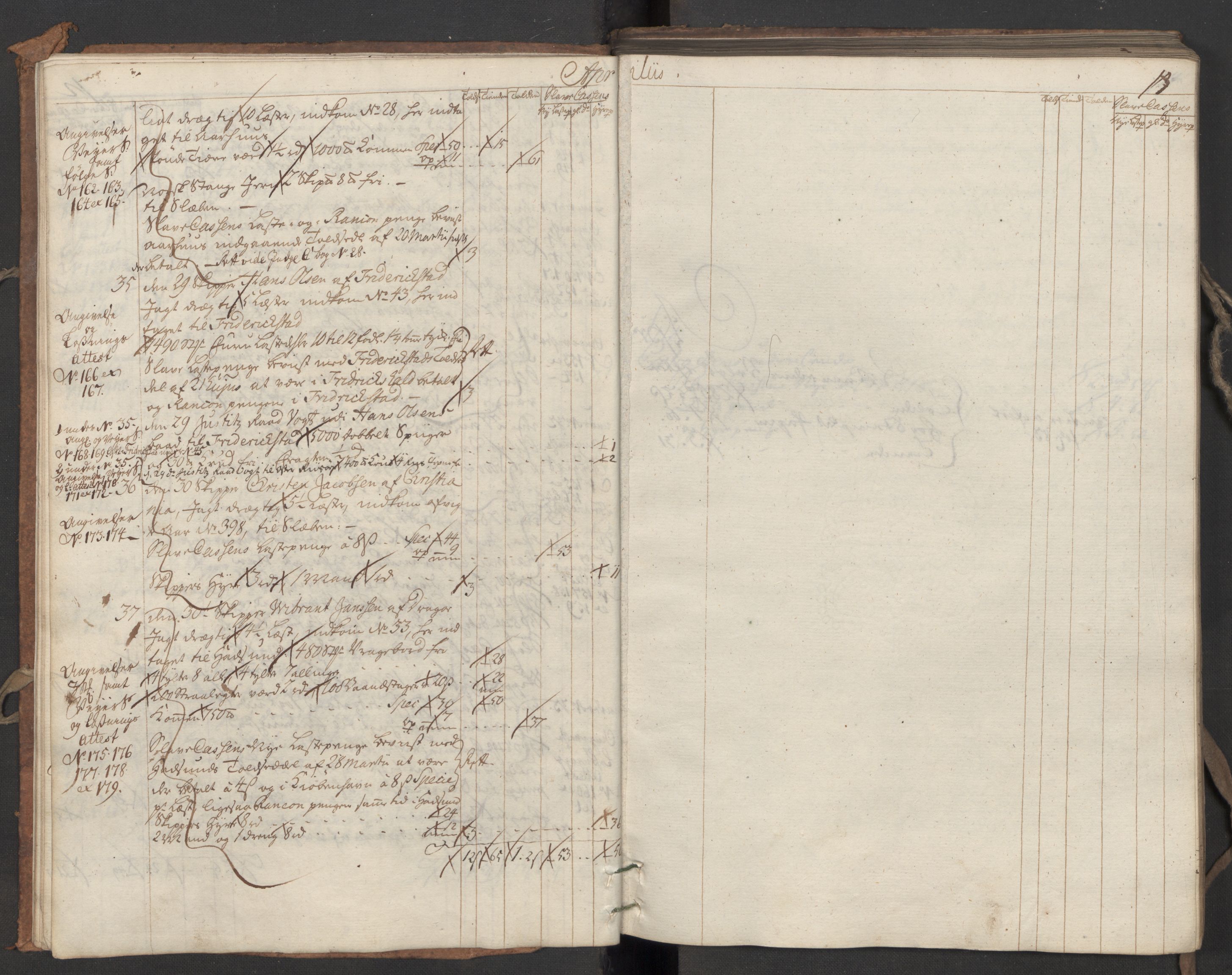 Generaltollkammeret, tollregnskaper, AV/RA-EA-5490/R06/L0039/0001: Tollregnskaper Kristiania / Utgående hovedtollbok, 1756, p. 12b-13a