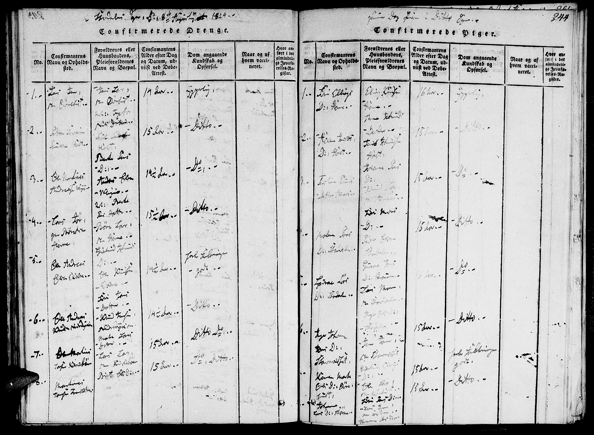 Ministerialprotokoller, klokkerbøker og fødselsregistre - Møre og Romsdal, AV/SAT-A-1454/520/L0273: Parish register (official) no. 520A03, 1817-1826, p. 244