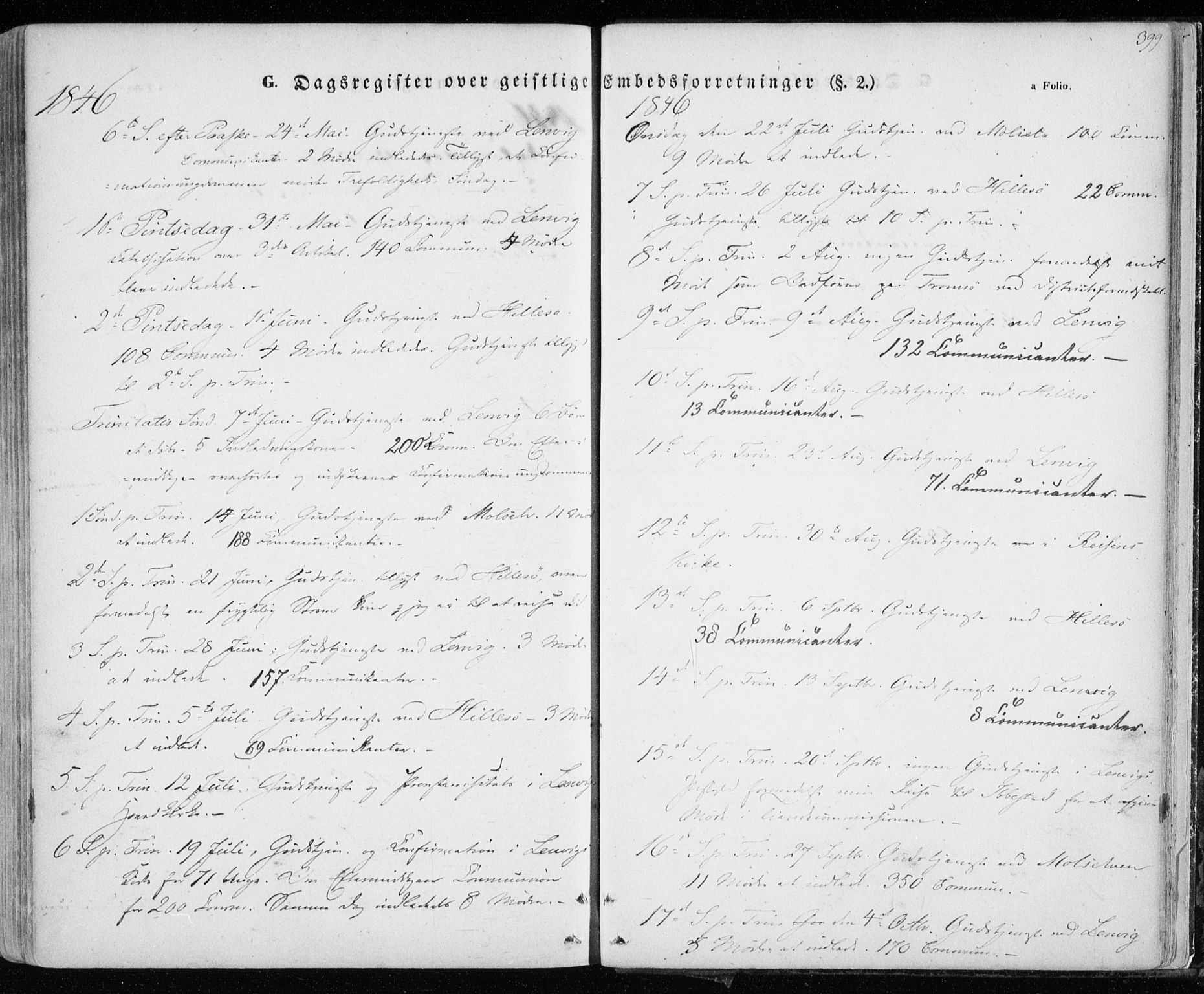 Lenvik sokneprestembete, AV/SATØ-S-1310/H/Ha/Haa/L0006kirke: Parish register (official) no. 6, 1845-1854, p. 399