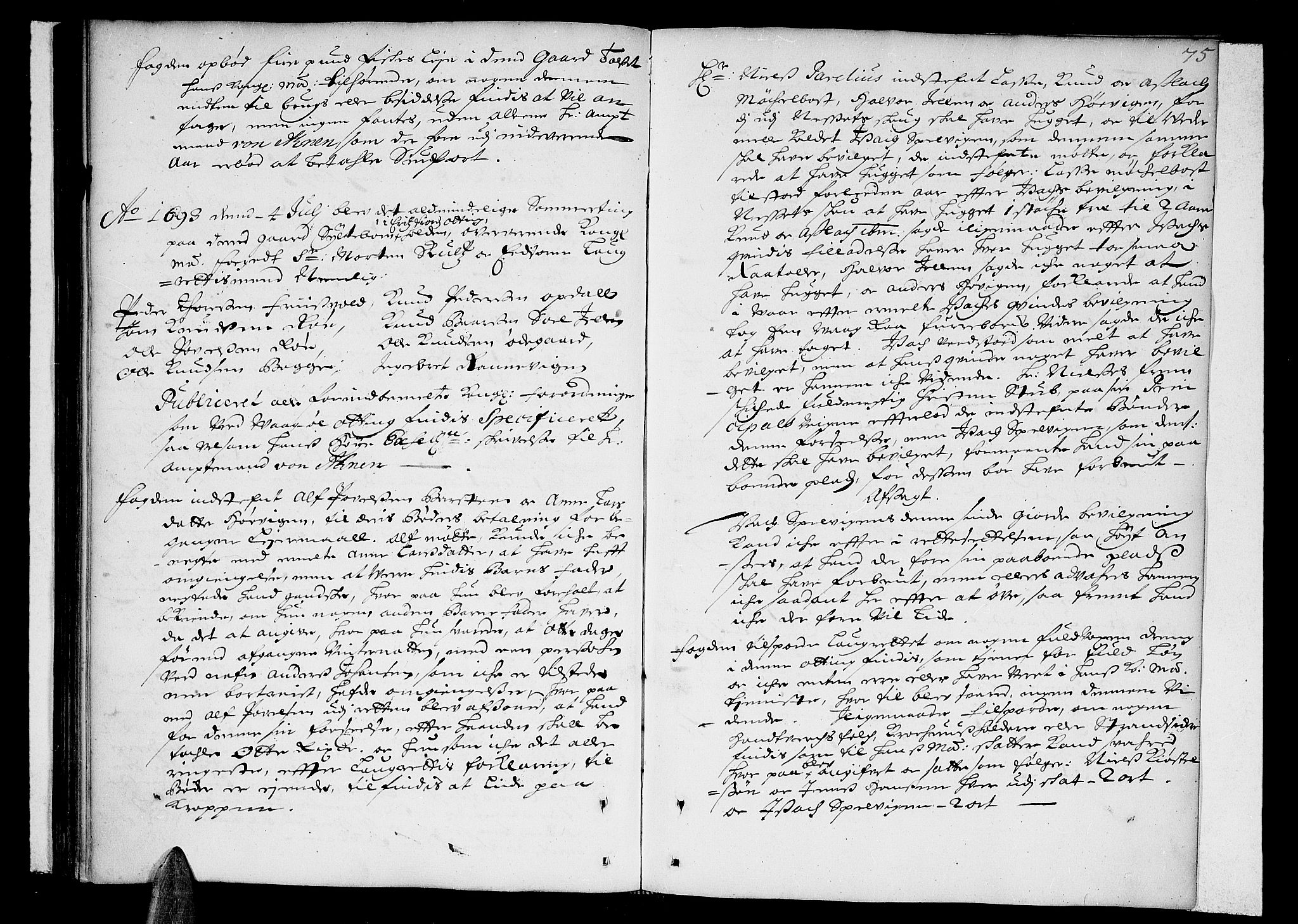 Romsdal sorenskriveri, SAT/A-4149/1/1/1A/L0002: Tingbok, 1690-1693, p. 74b-75a