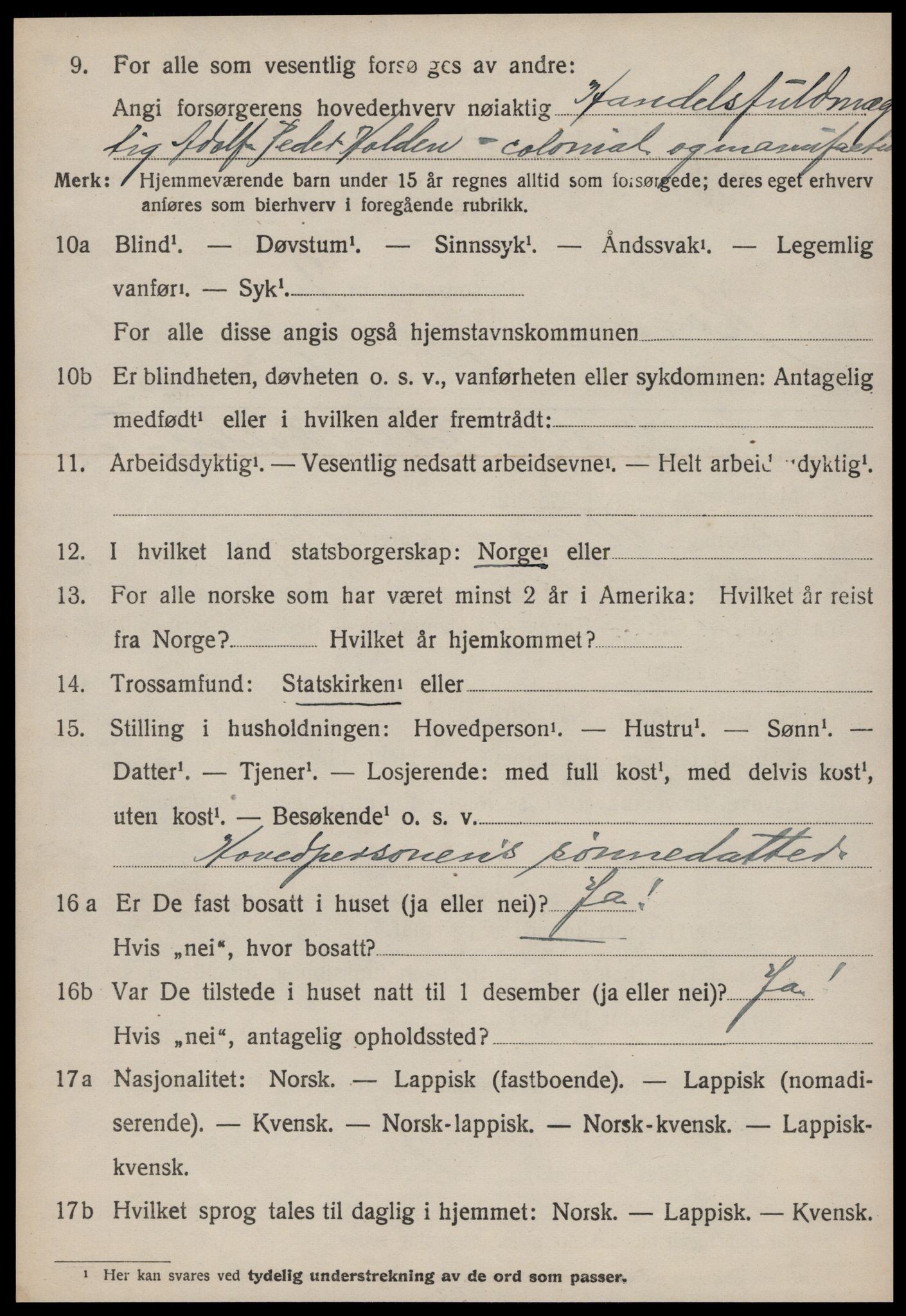 SAT, 1920 census for Røros, 1920, p. 2101