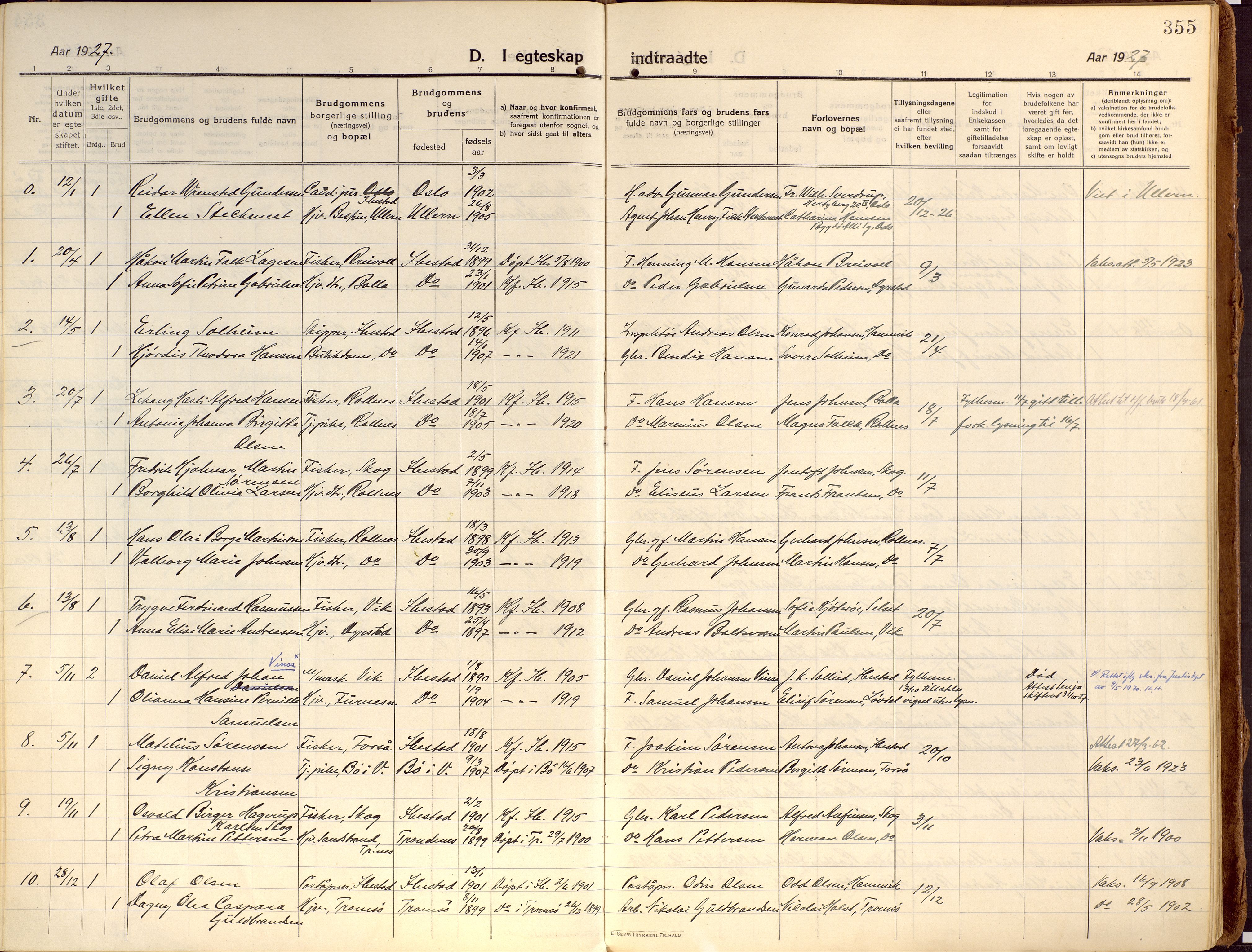Ibestad sokneprestembete, SATØ/S-0077/H/Ha/Haa/L0018kirke: Parish register (official) no. 18, 1915-1929, p. 355