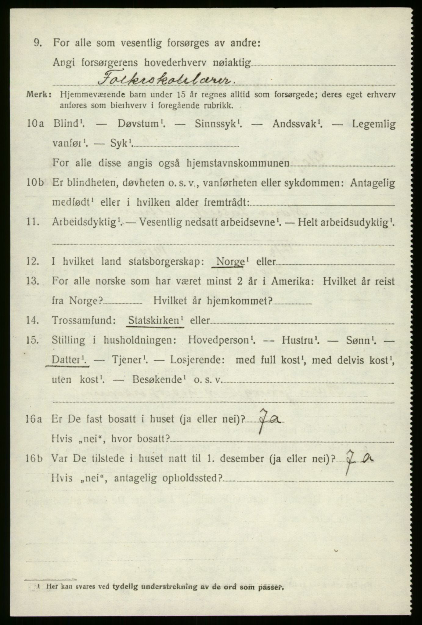 SAB, 1920 census for Gloppen, 1920, p. 1475