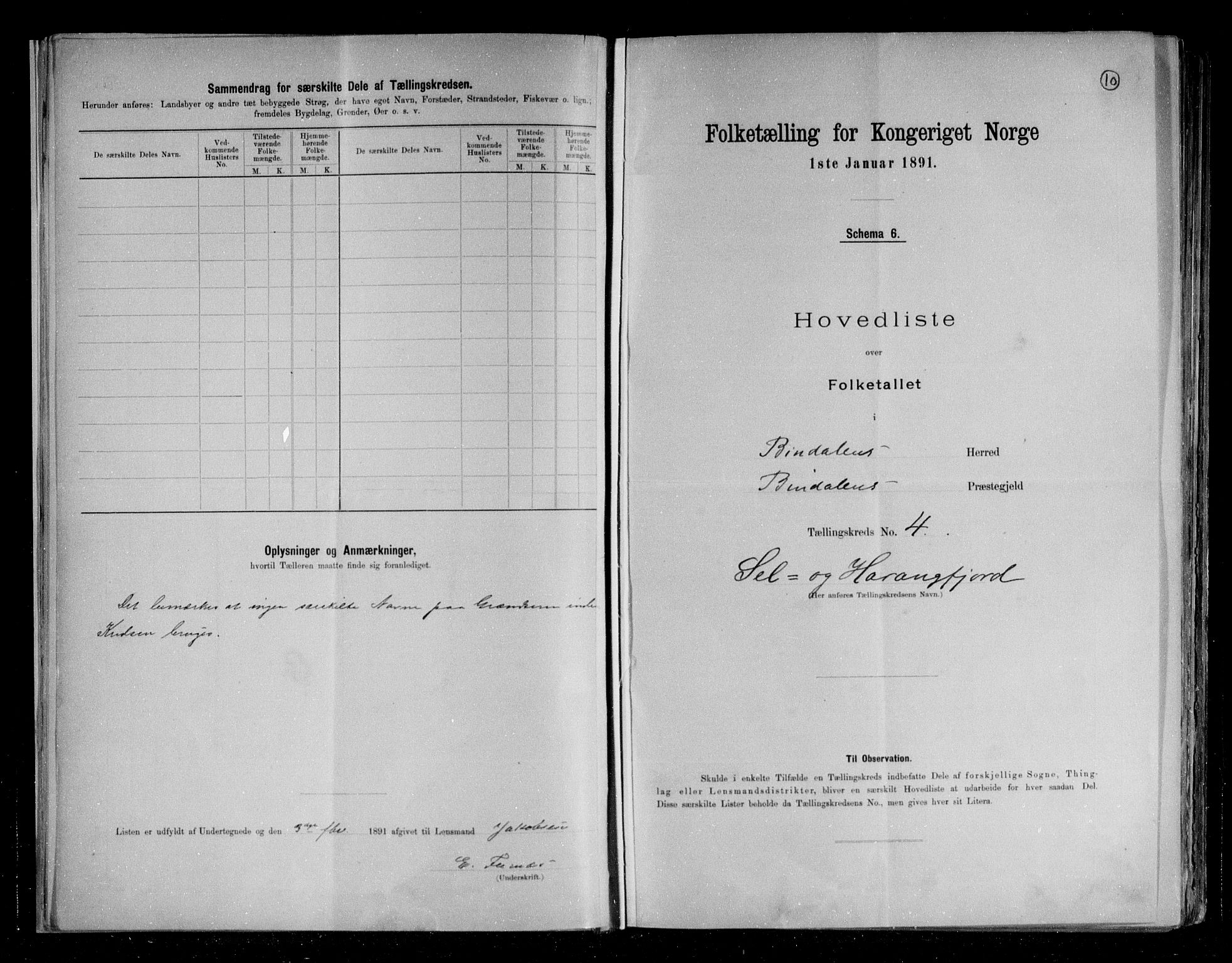 RA, 1891 census for 1811 Bindal, 1891, p. 10