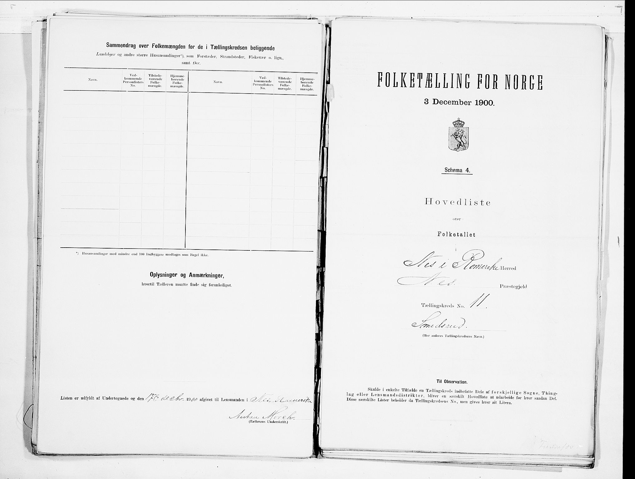 SAO, 1900 census for Nes, 1900, p. 26