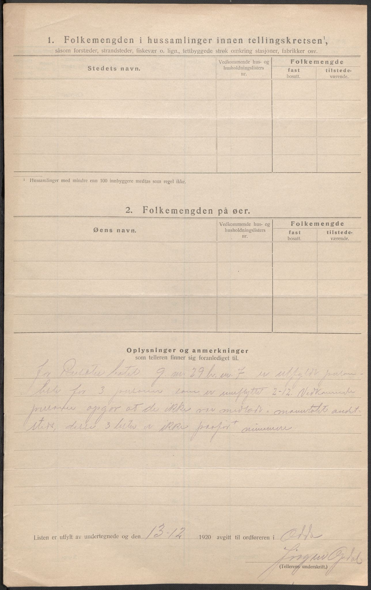 SAB, 1920 census for Odda, 1920, p. 19