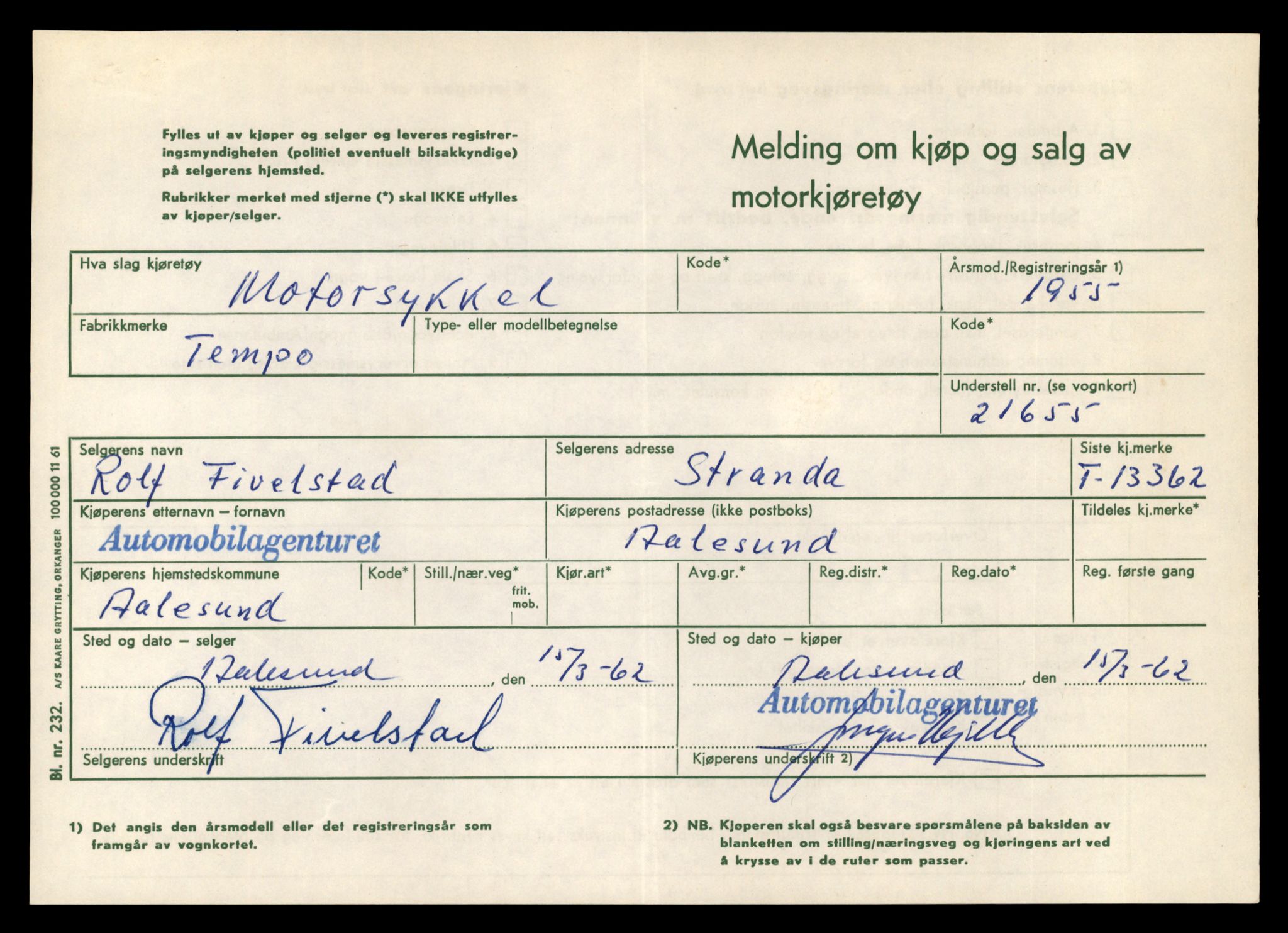 Møre og Romsdal vegkontor - Ålesund trafikkstasjon, AV/SAT-A-4099/F/Fe/L0039: Registreringskort for kjøretøy T 13361 - T 13530, 1927-1998, p. 21