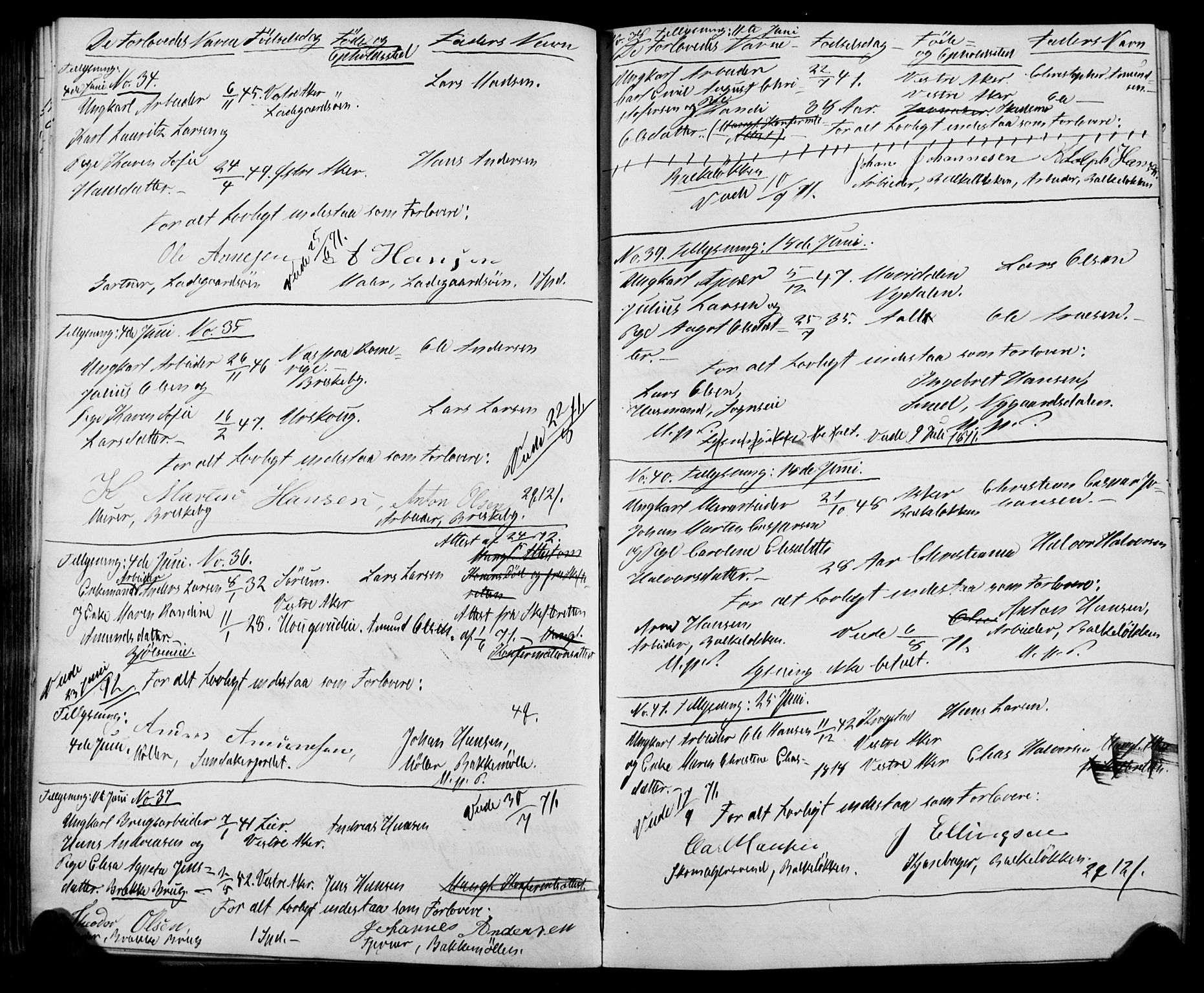 Vestre Aker prestekontor Kirkebøker, AV/SAO-A-10025/H/Ha/L0001: Banns register no. 1, 1865-1878