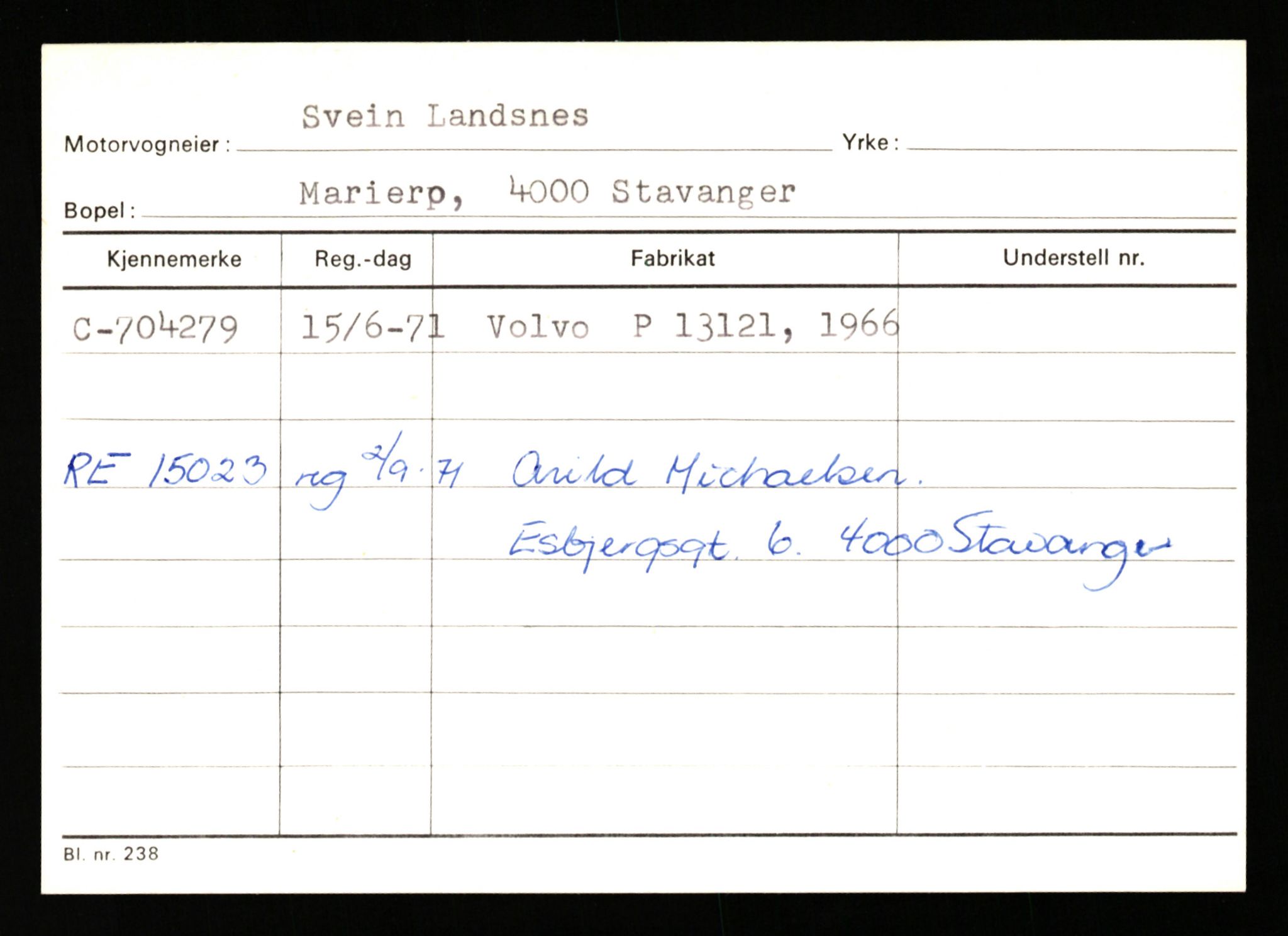 Stavanger trafikkstasjon, AV/SAST-A-101942/0/G/L0012: Registreringsnummer: 363571 - 800000, 1930-1971, p. 2360