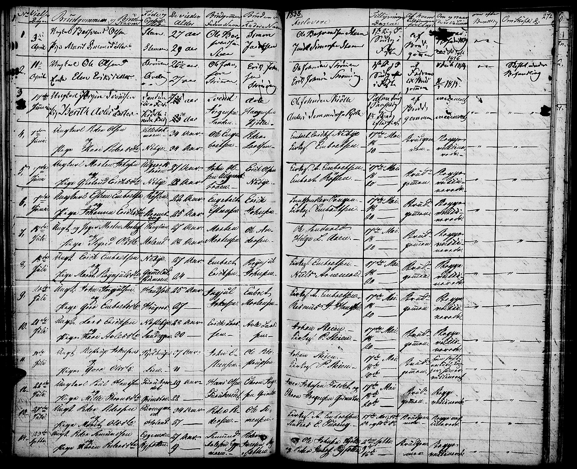 Tynset prestekontor, SAH/PREST-058/H/Ha/Haa/L0019: Parish register (official) no. 19, 1829-1847, p. 272