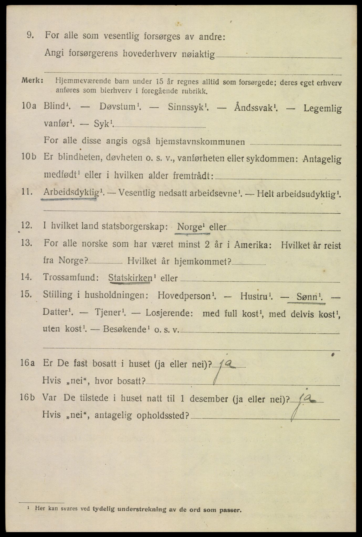 SAK, 1920 census for Flekkefjord, 1920, p. 2073