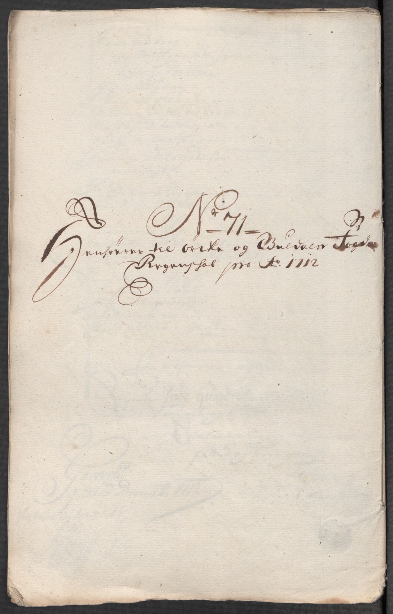 Rentekammeret inntil 1814, Reviderte regnskaper, Fogderegnskap, AV/RA-EA-4092/R60/L3963: Fogderegnskap Orkdal og Gauldal, 1712, p. 499