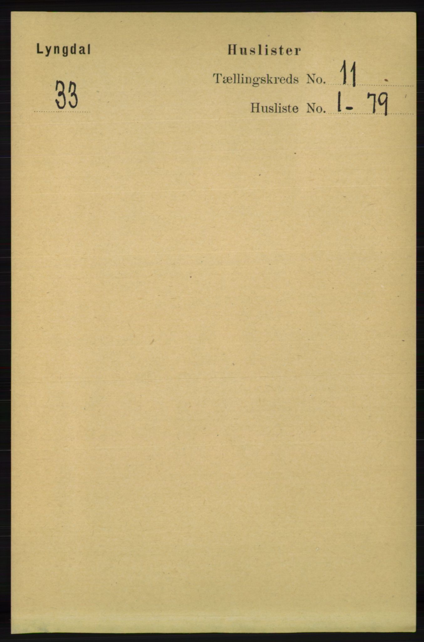 RA, 1891 census for 1032 Lyngdal, 1891, p. 4731