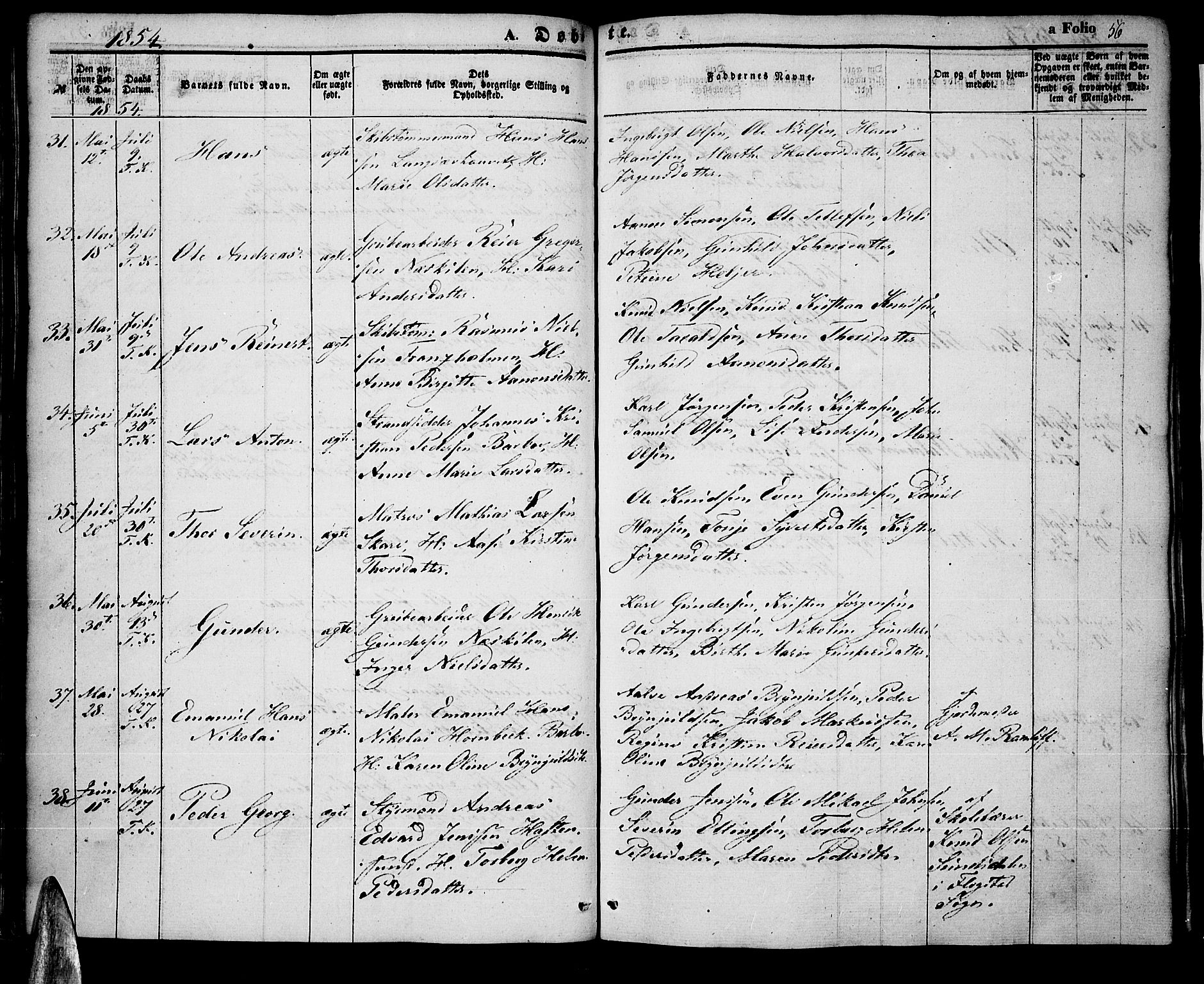 Tromøy sokneprestkontor, AV/SAK-1111-0041/F/Fa/L0005: Parish register (official) no. A 5, 1847-1856, p. 56