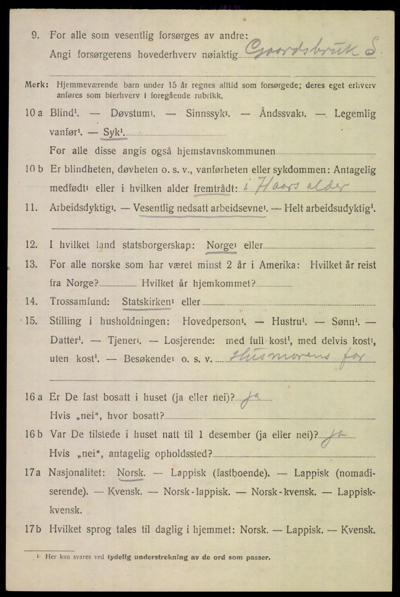 SAT, 1920 census for Lødingen, 1920, p. 2594