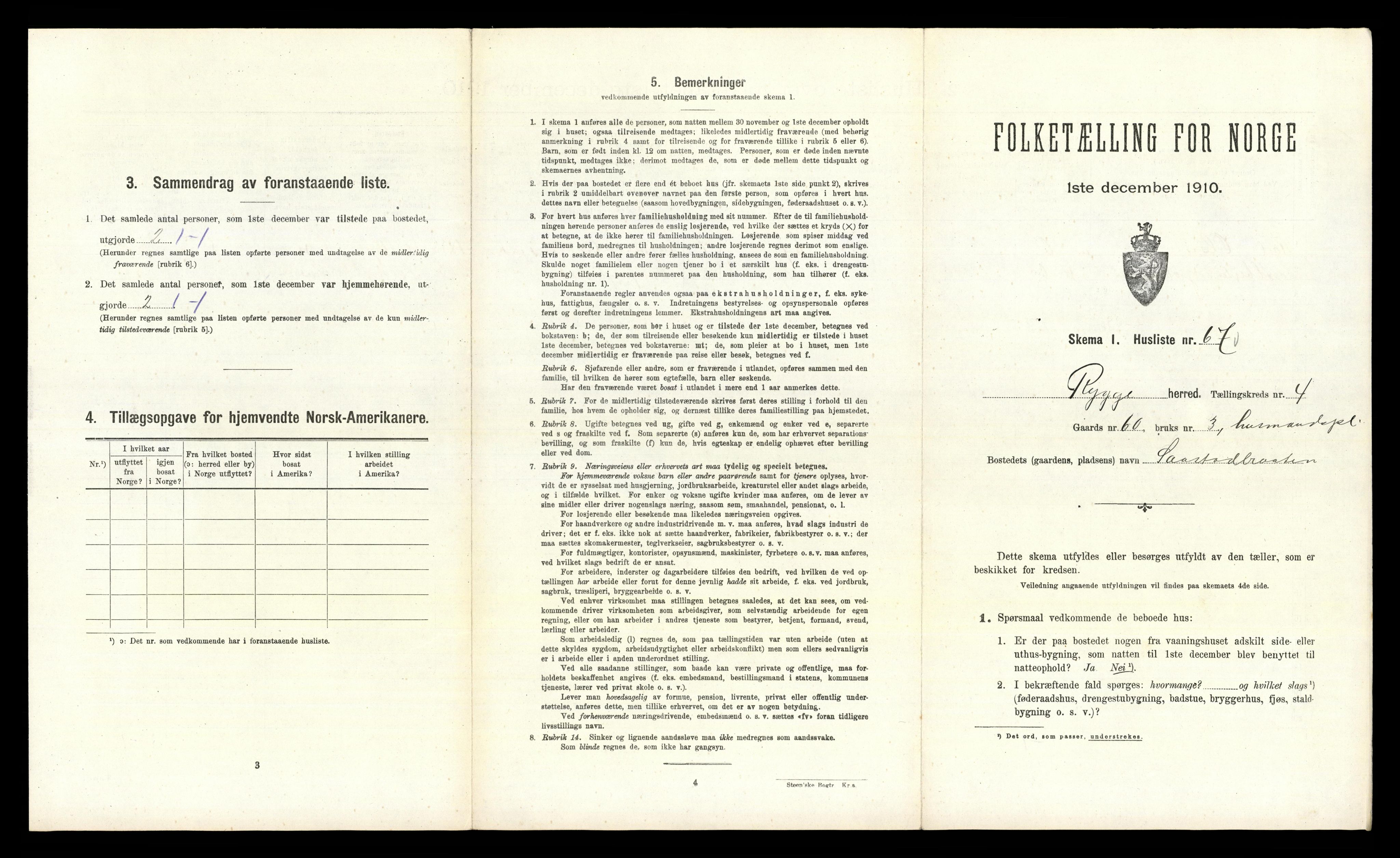 RA, 1910 census for Rygge, 1910, p. 738