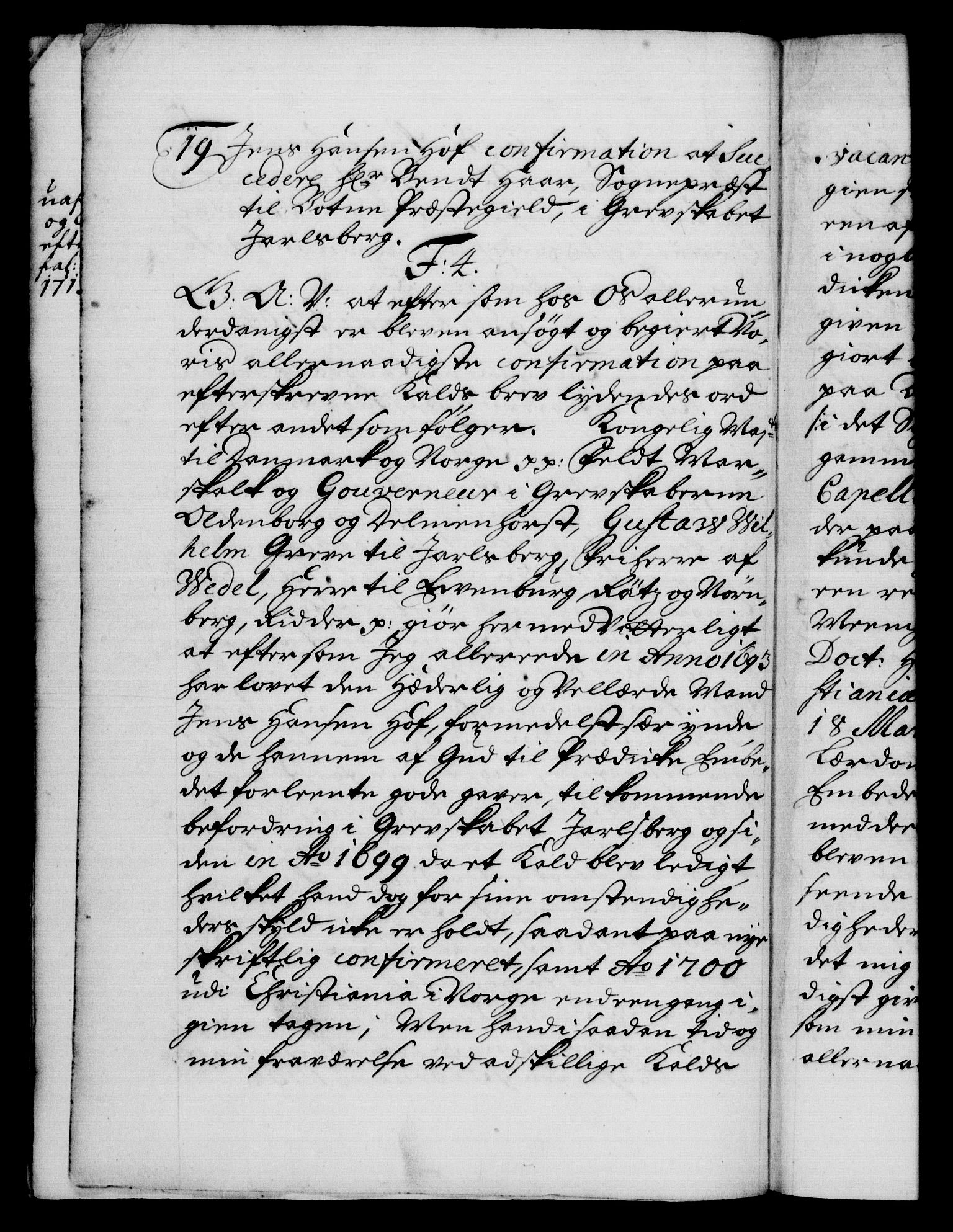 Danske Kanselli 1572-1799, AV/RA-EA-3023/F/Fc/Fca/Fcaa/L0019: Norske registre, 1704-1707, p. 12b