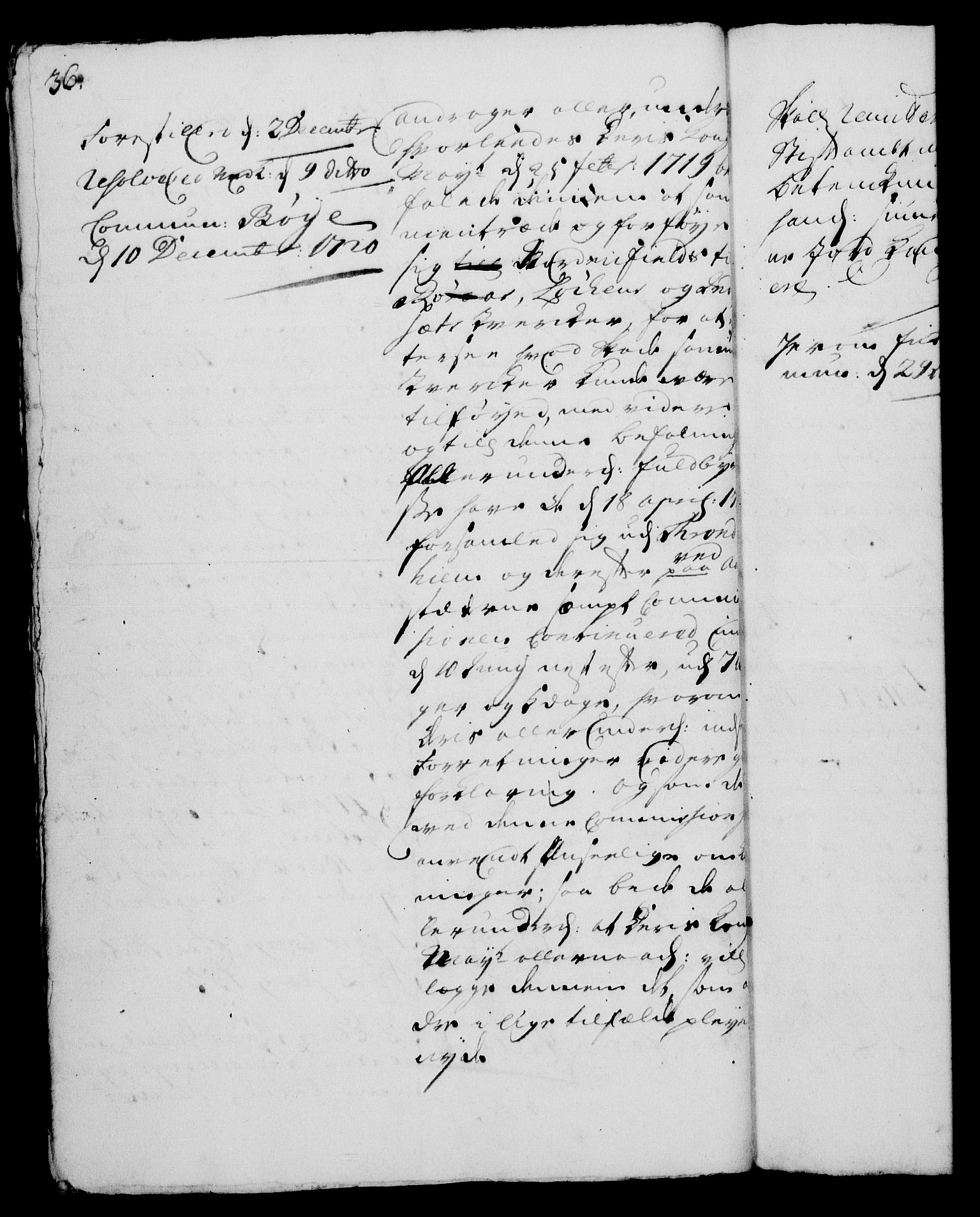 Rentekammeret, Kammerkanselliet, RA/EA-3111/G/Gh/Gha/L0003: Norsk ekstraktmemorialprotokoll, sak. 600-765 (merket RK 53.48), 1720-1721, p. 36