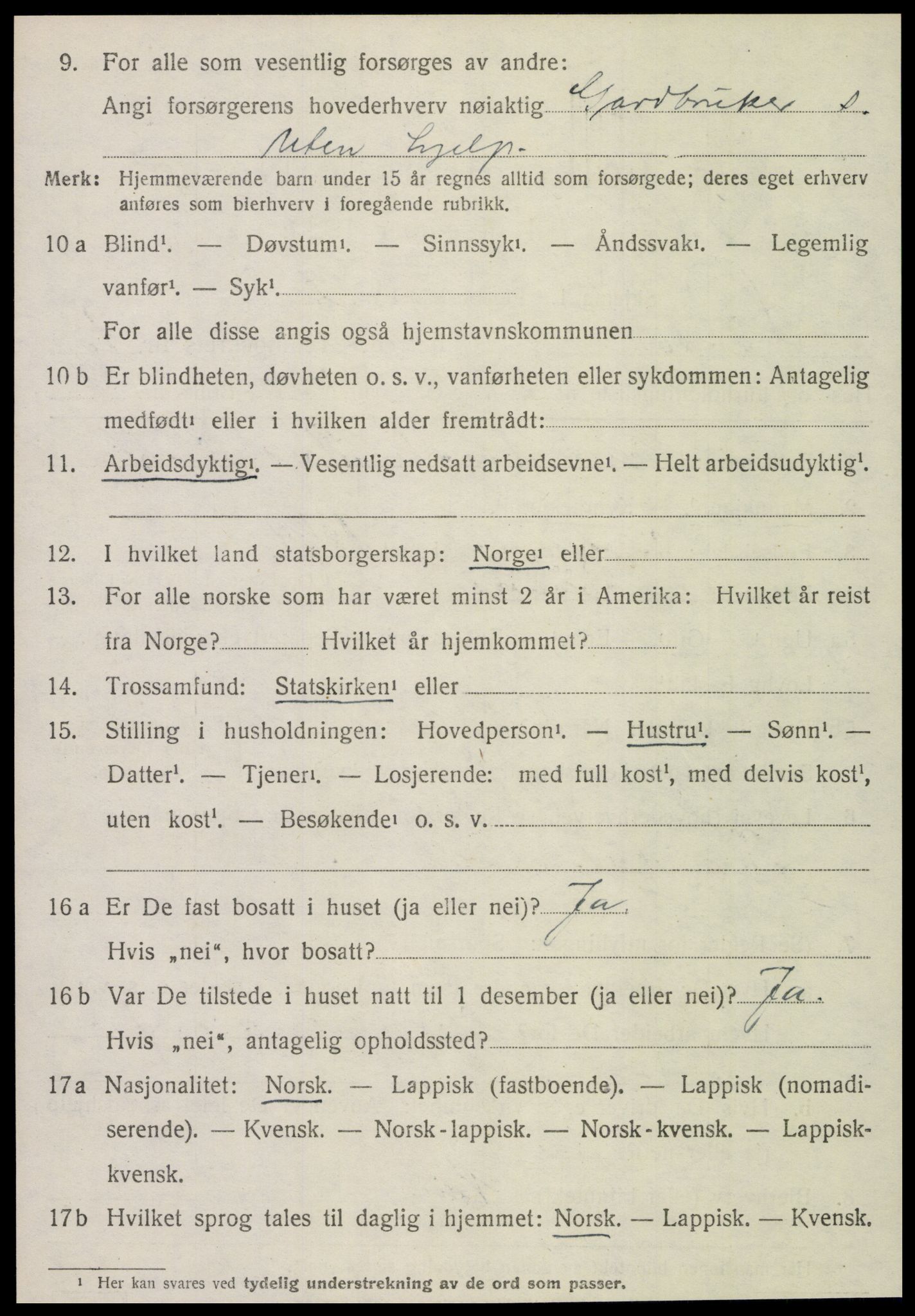 SAT, 1920 census for Lånke, 1920, p. 827