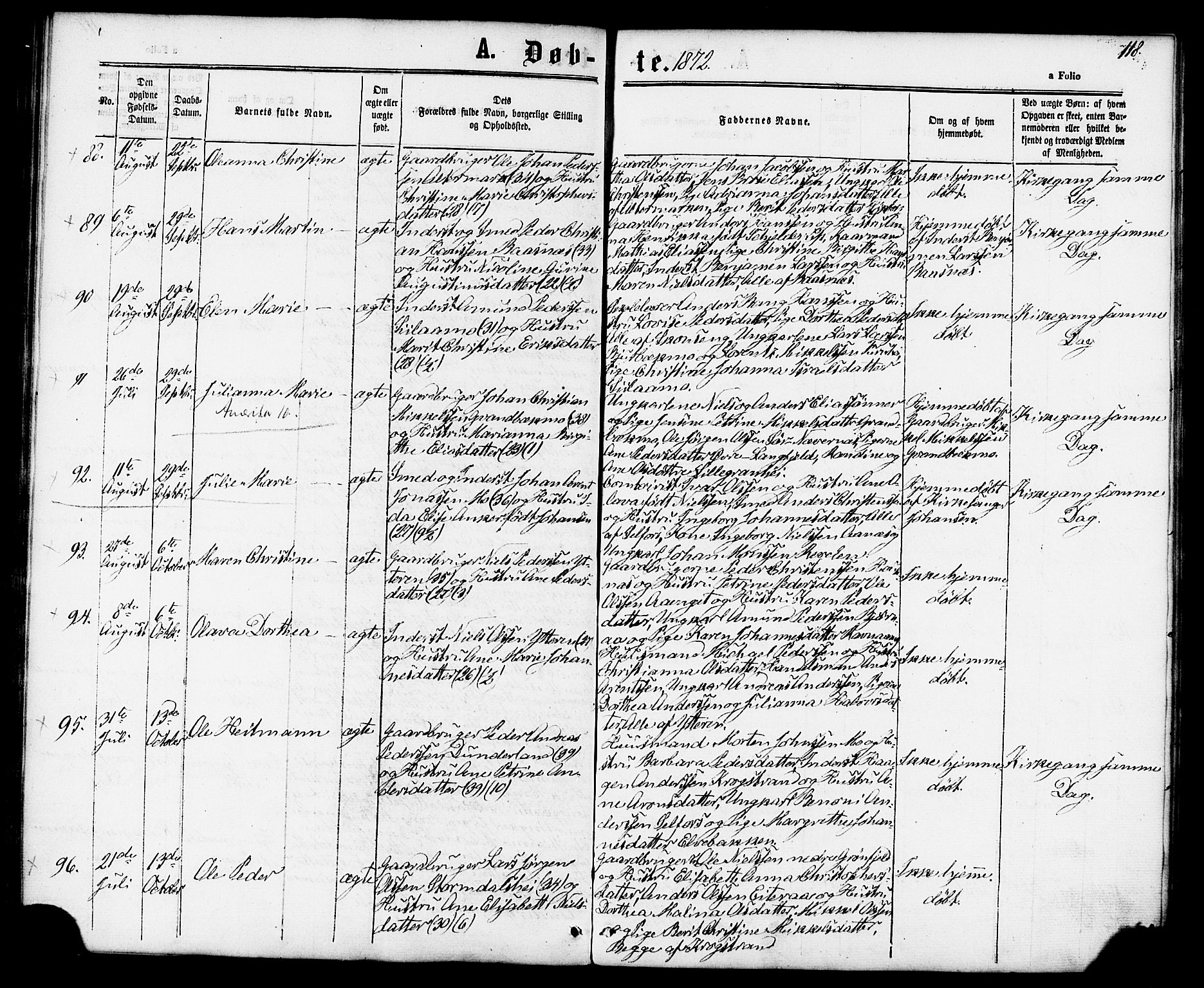 Ministerialprotokoller, klokkerbøker og fødselsregistre - Nordland, SAT/A-1459/827/L0393: Parish register (official) no. 827A05, 1863-1883, p. 118