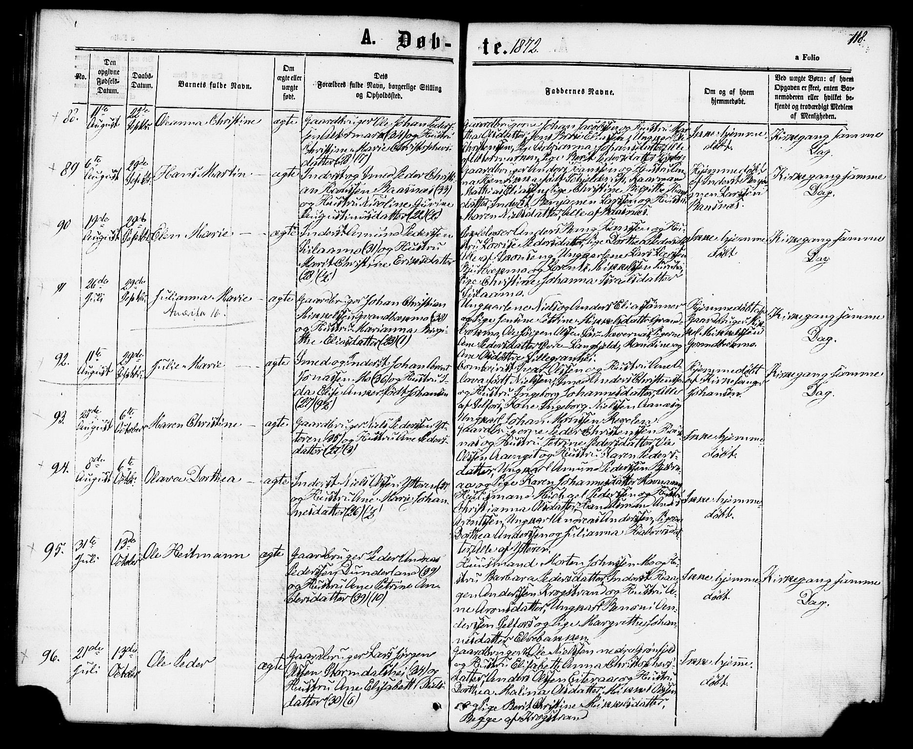 Ministerialprotokoller, klokkerbøker og fødselsregistre - Nordland, AV/SAT-A-1459/827/L0393: Parish register (official) no. 827A05, 1863-1883, p. 118