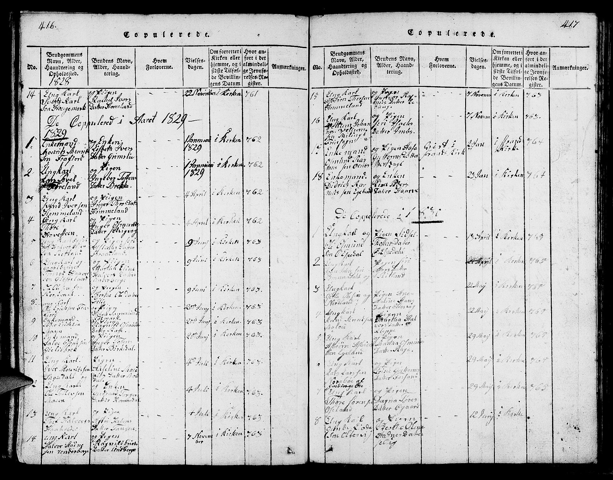 Strand sokneprestkontor, SAST/A-101828/H/Ha/Hab/L0002: Parish register (copy) no. B 2, 1816-1854, p. 416-417