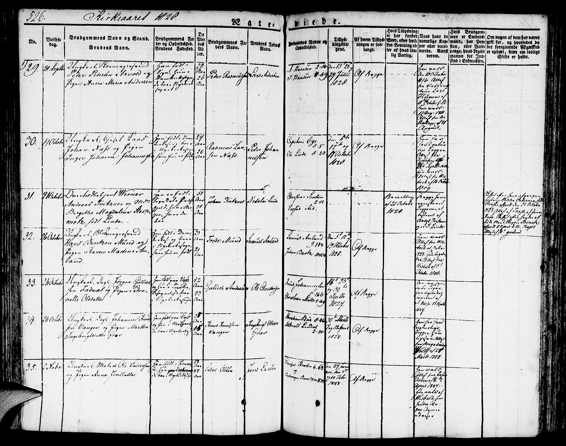 Nykirken Sokneprestembete, AV/SAB-A-77101/H/Hab: Parish register (copy) no. A 5II, 1821-1843, p. 526