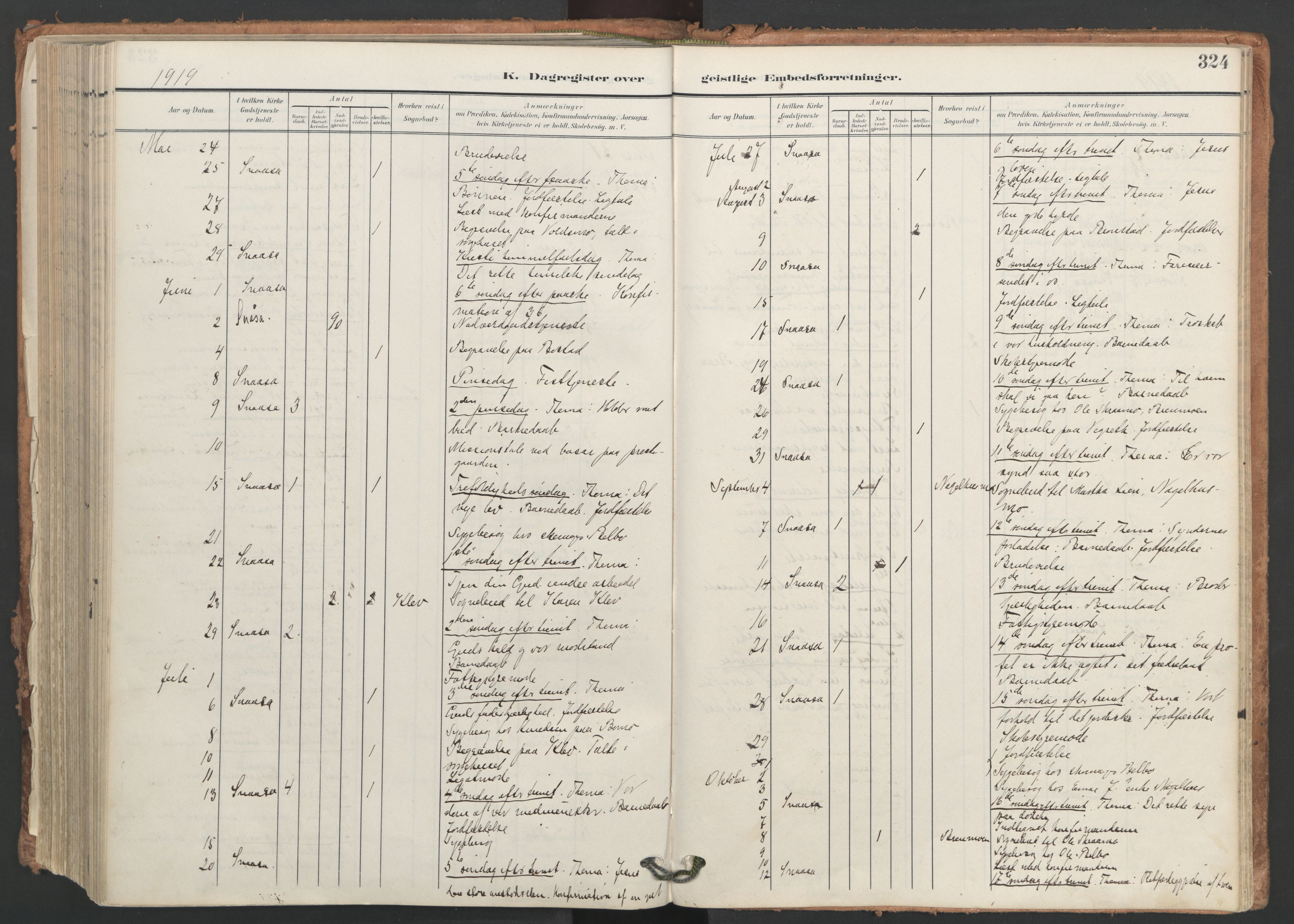 Ministerialprotokoller, klokkerbøker og fødselsregistre - Nord-Trøndelag, AV/SAT-A-1458/749/L0477: Parish register (official) no. 749A11, 1902-1927, p. 324