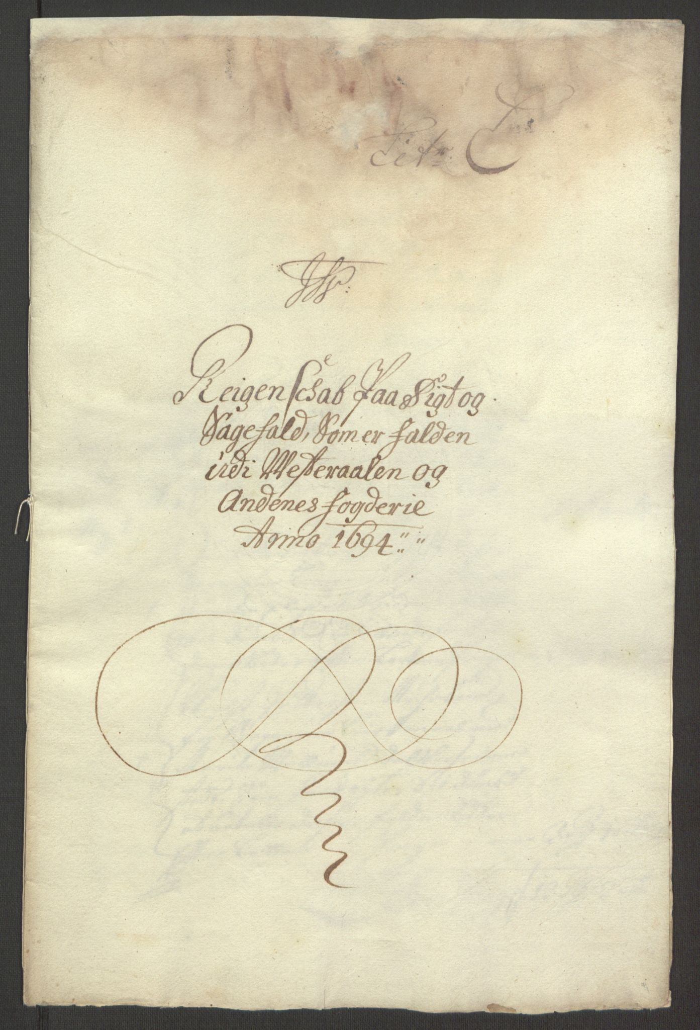 Rentekammeret inntil 1814, Reviderte regnskaper, Fogderegnskap, AV/RA-EA-4092/R67/L4677: Fogderegnskap Vesterålen, Andenes og Lofoten, 1694-1695, p. 145