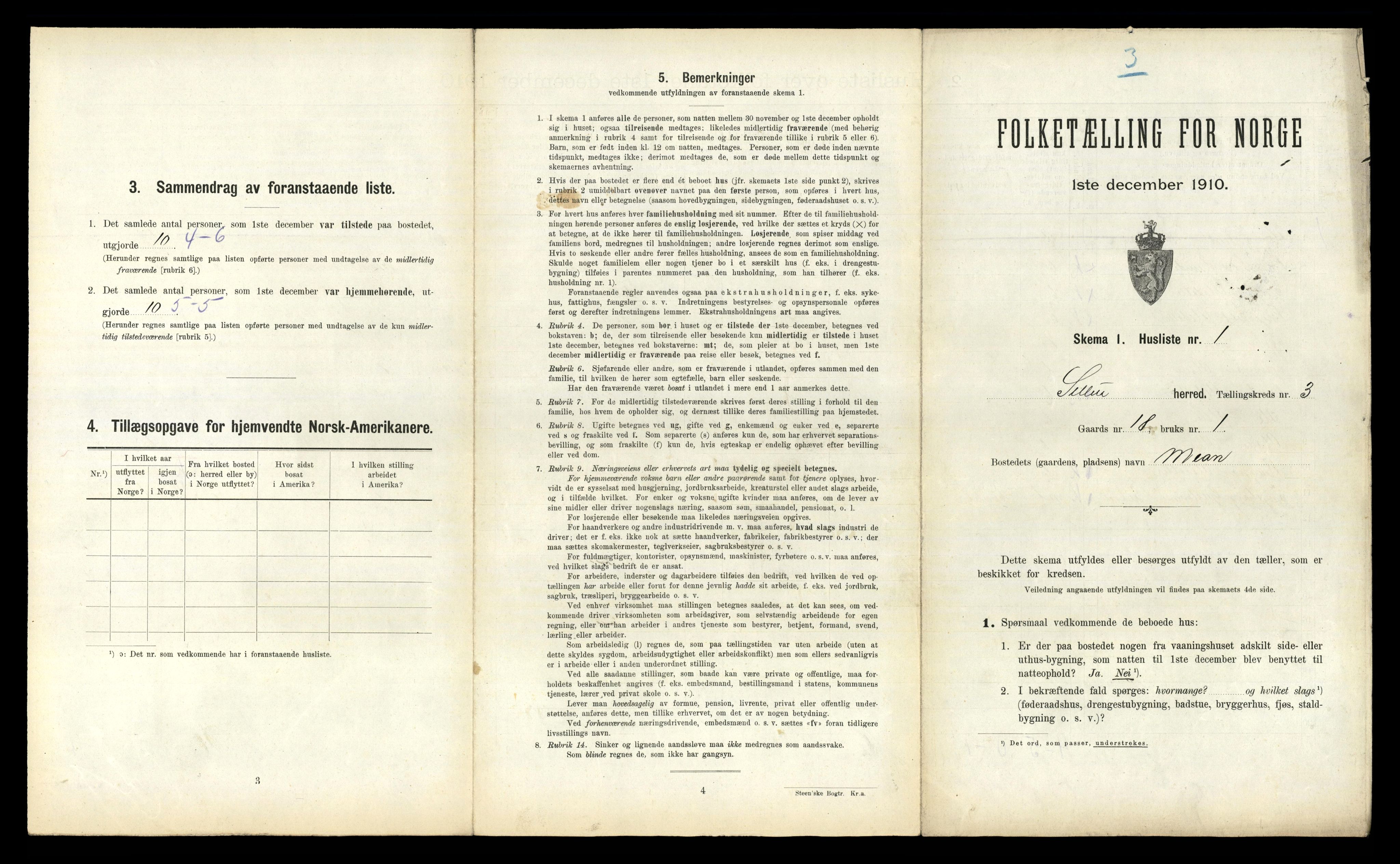 RA, 1910 census for Selbu, 1910, p. 204