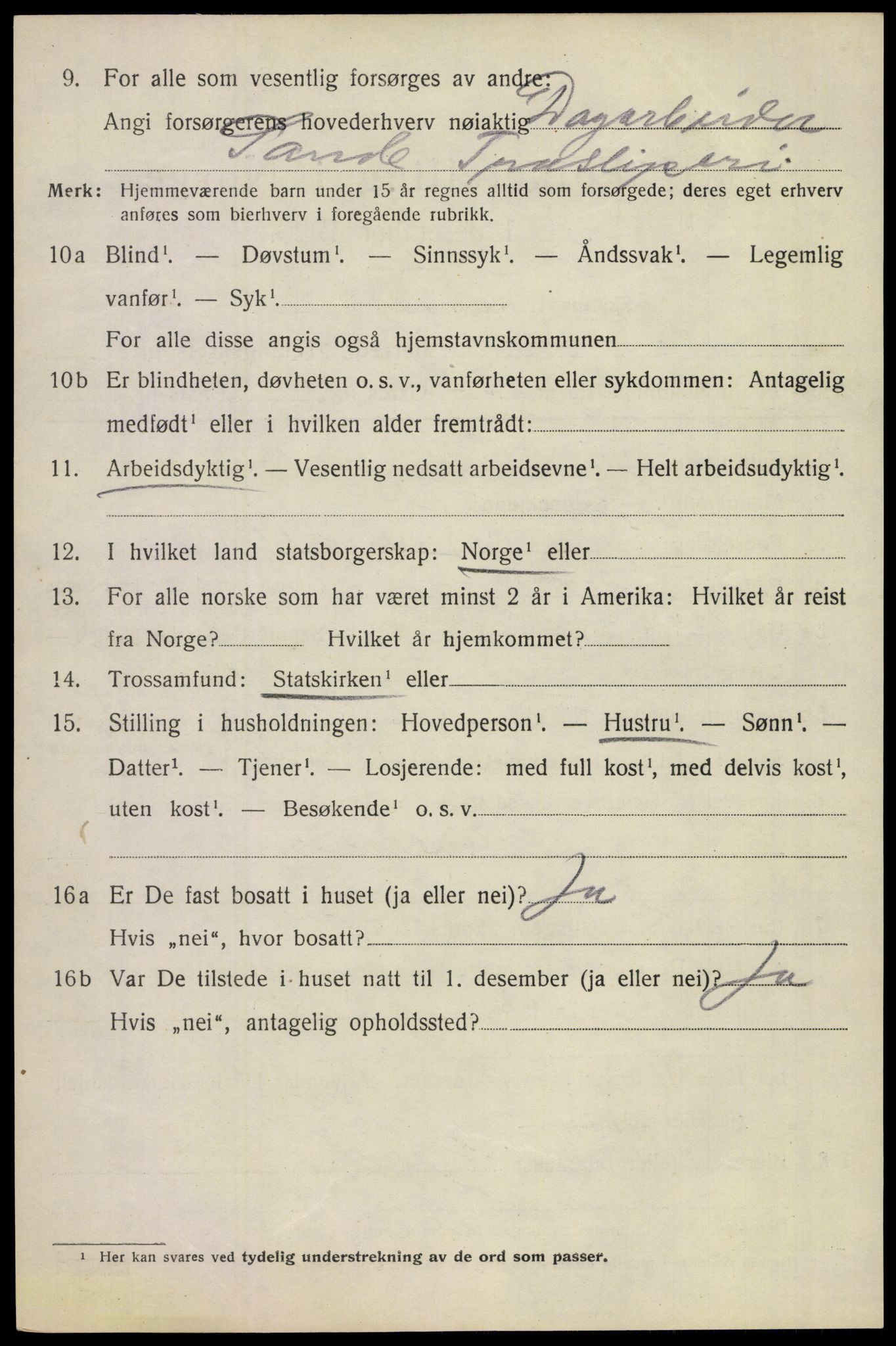 SAKO, 1920 census for Sande, 1920, p. 8389