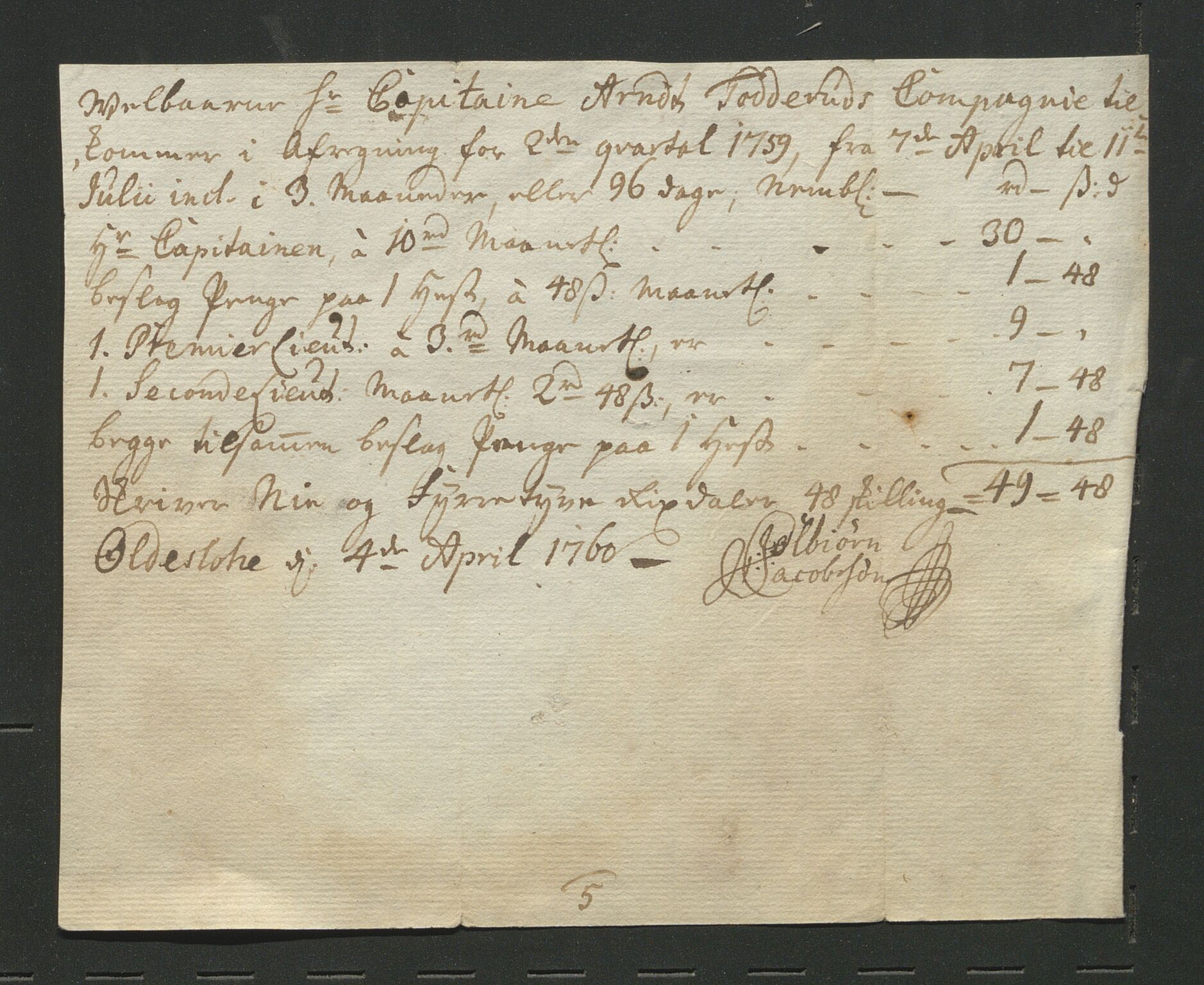 Åker i Vang, Hedmark, og familien Todderud, AV/SAH-ARK-010/J/Jc/L0002: Korrespondanse, 1753-1762, p. 299