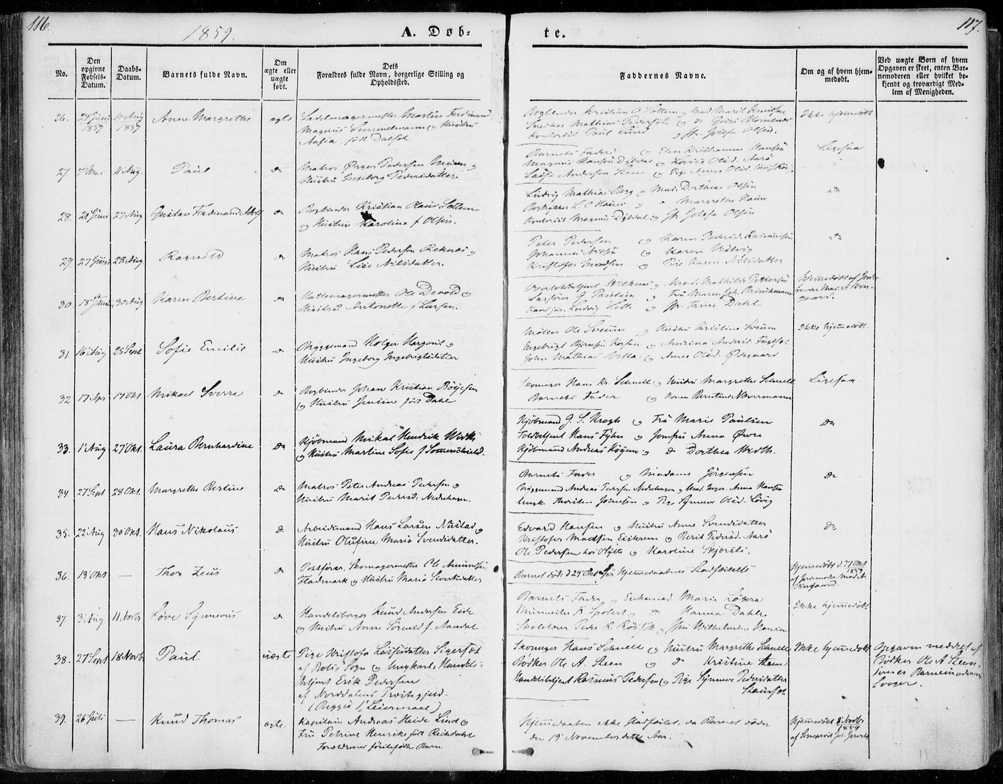 Ministerialprotokoller, klokkerbøker og fødselsregistre - Møre og Romsdal, SAT/A-1454/558/L0689: Parish register (official) no. 558A03, 1843-1872, p. 116-117