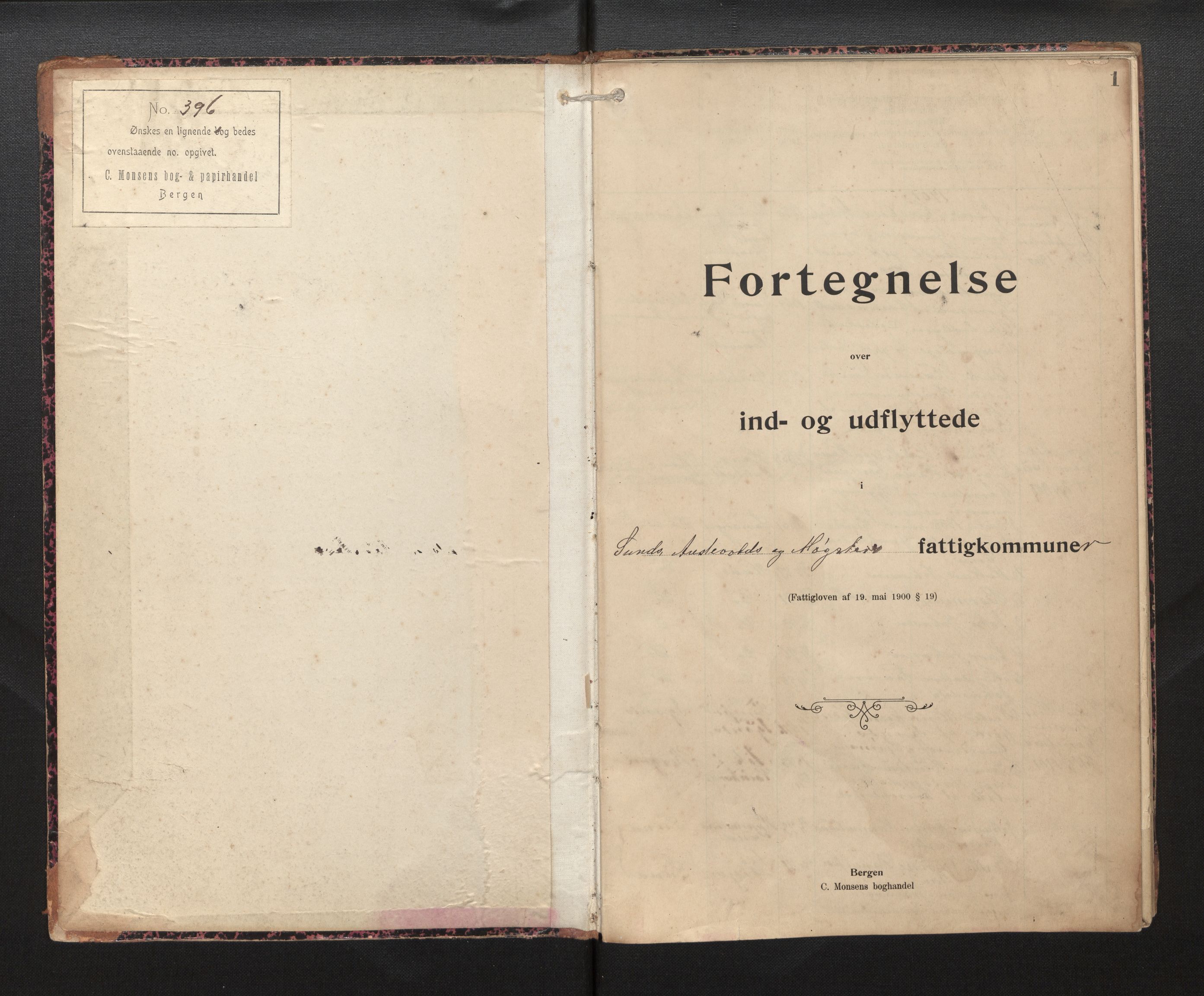 Lensmannen i Sund og Austevoll, AV/SAB-A-35201/0020/L0001: Protokoll over inn- og utflytte, 1901-1918