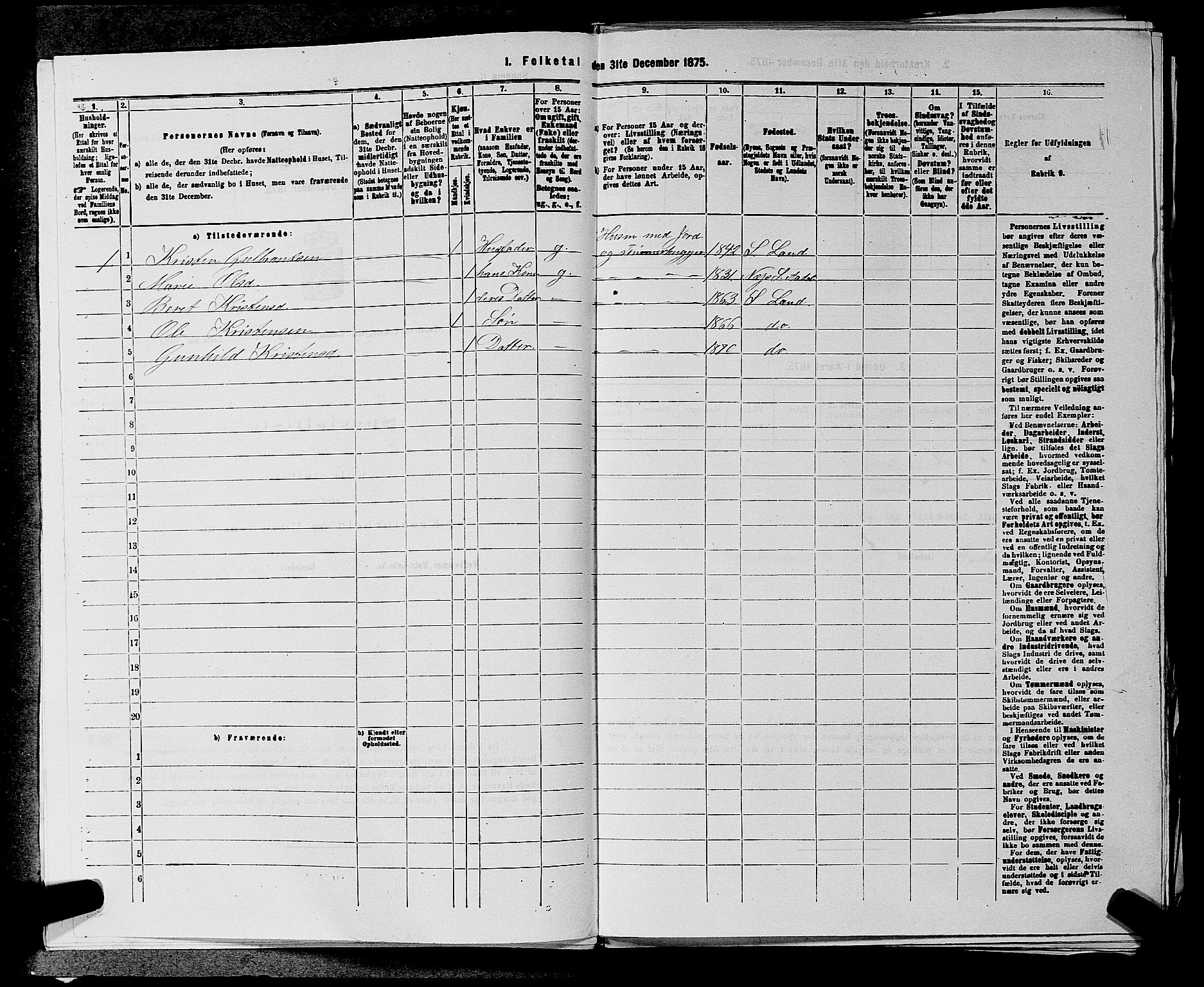 SAKO, 1875 census for 0614P Ådal, 1875, p. 289