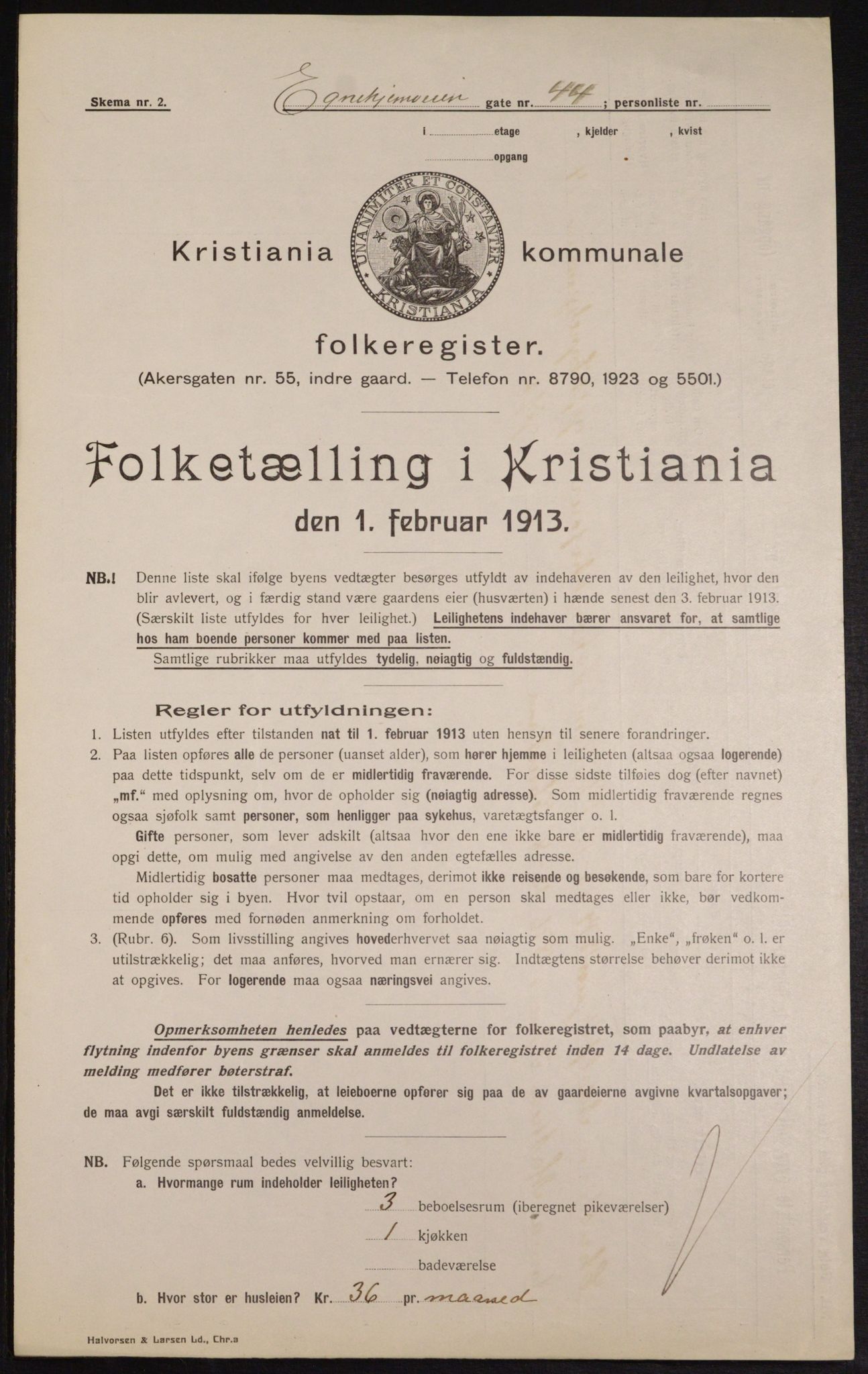 OBA, Municipal Census 1913 for Kristiania, 1913, p. 19042