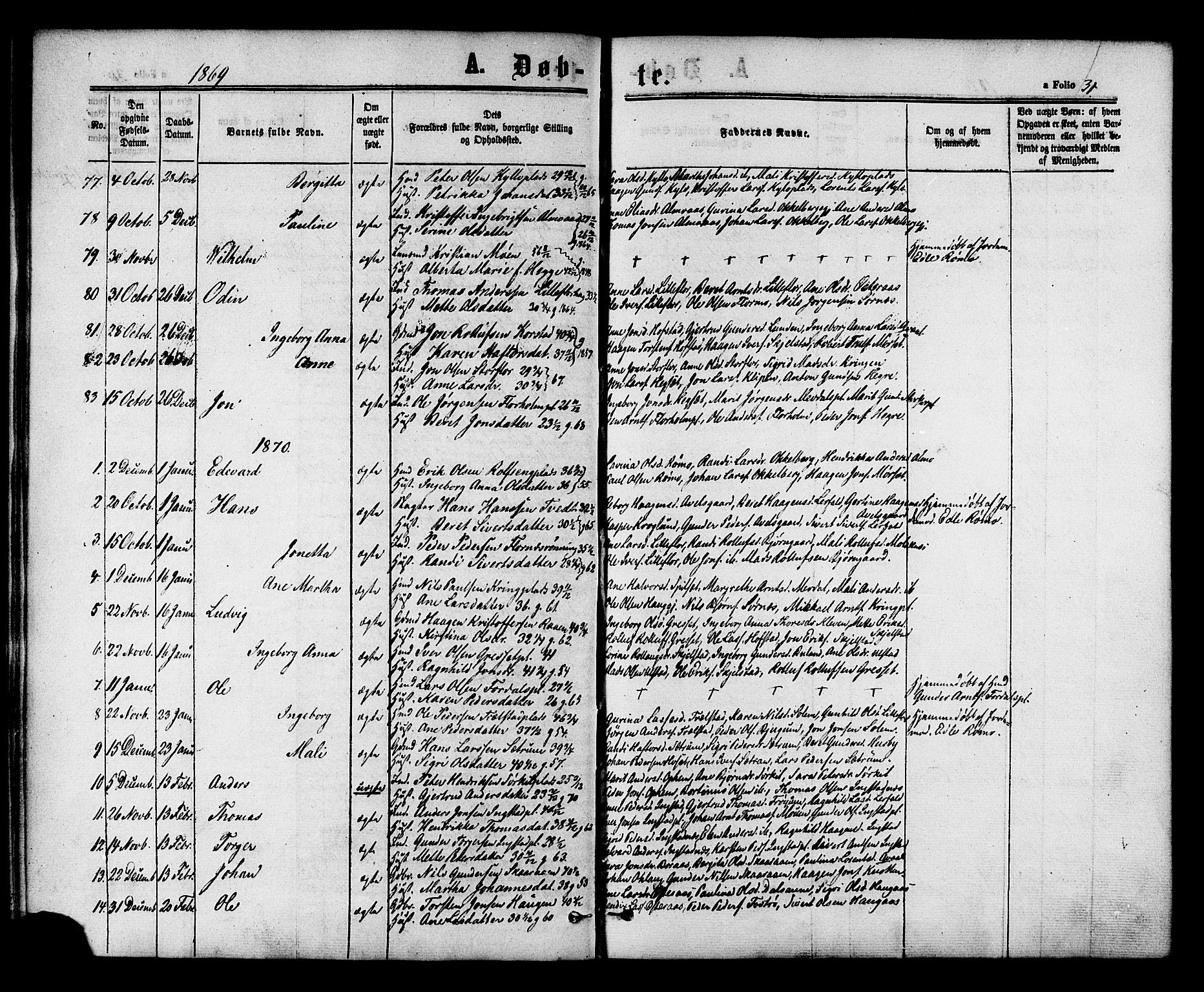 Ministerialprotokoller, klokkerbøker og fødselsregistre - Nord-Trøndelag, SAT/A-1458/703/L0029: Parish register (official) no. 703A02, 1863-1879, p. 31