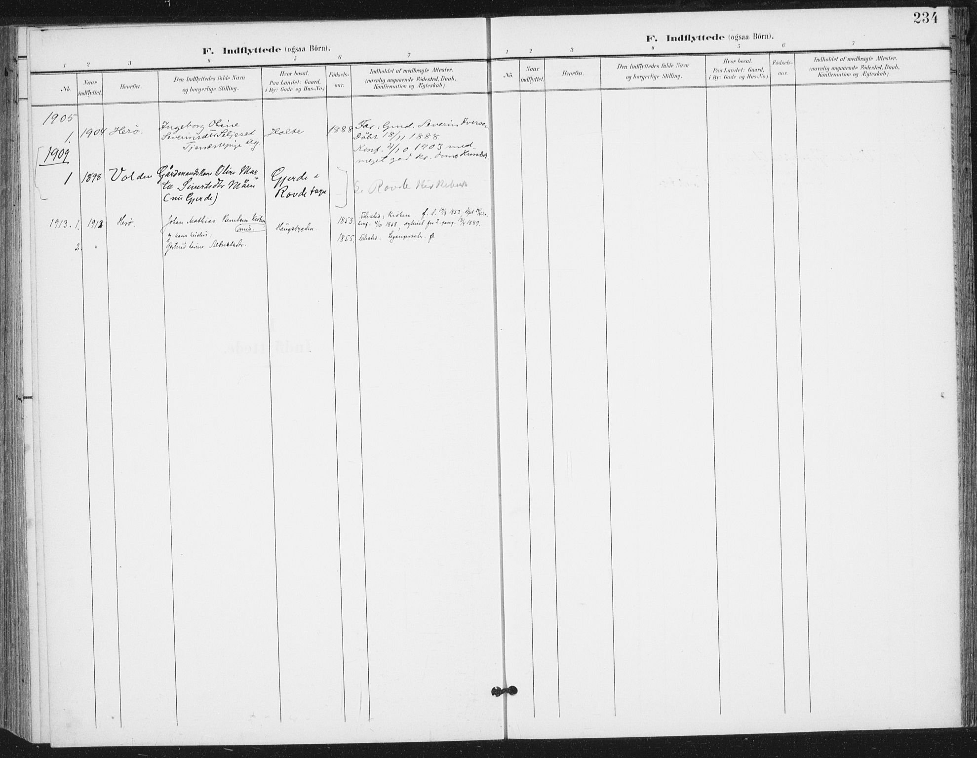 Ministerialprotokoller, klokkerbøker og fødselsregistre - Møre og Romsdal, AV/SAT-A-1454/503/L0038: Parish register (official) no. 503A06, 1901-1917, p. 234