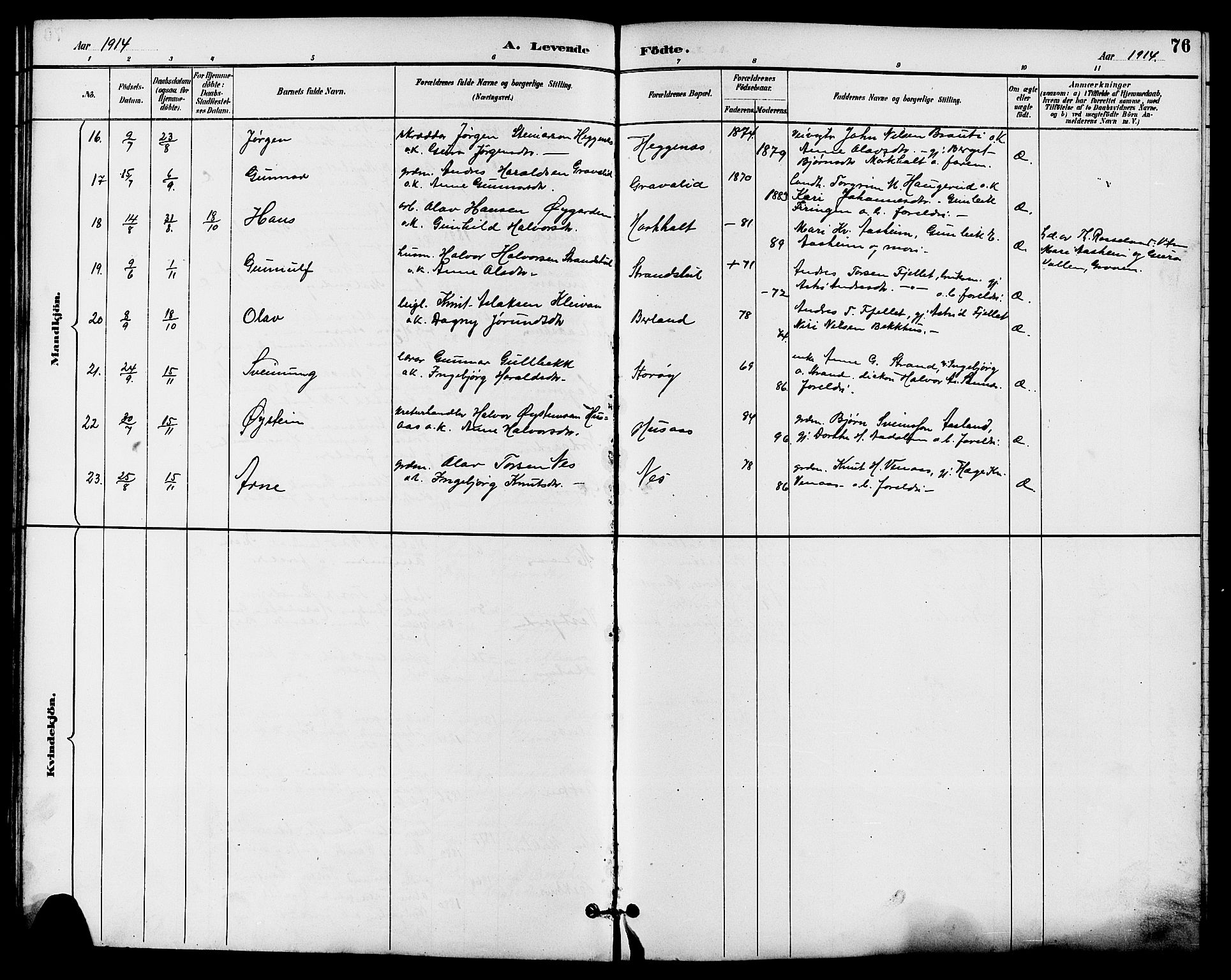 Seljord kirkebøker, AV/SAKO-A-20/G/Ga/L0005: Parish register (copy) no. I 5, 1887-1914, p. 76