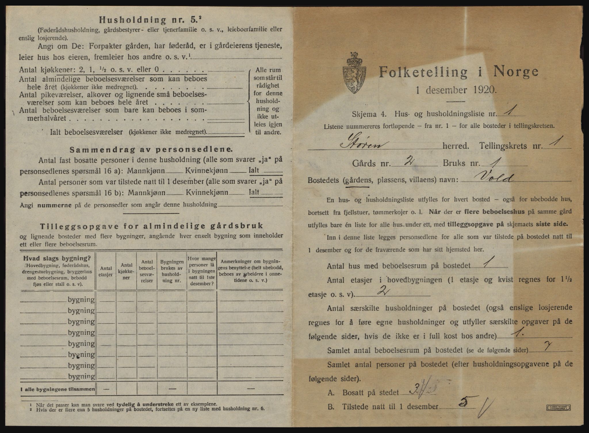 SAT, 1920 census for Støren, 1920, p. 30