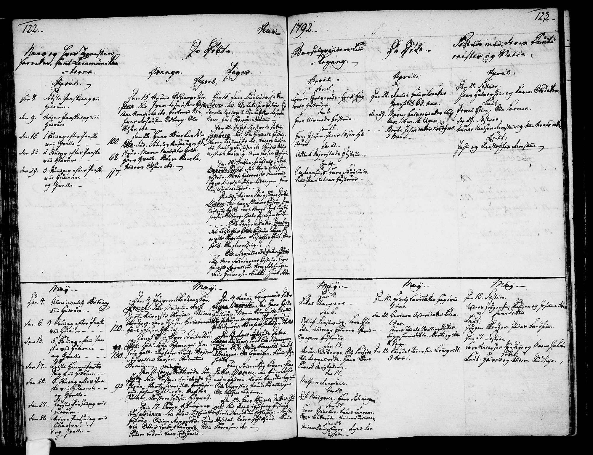 Hedrum kirkebøker, AV/SAKO-A-344/F/Fa/L0002: Parish register (official) no. I 2, 1785-1807, p. 122-123