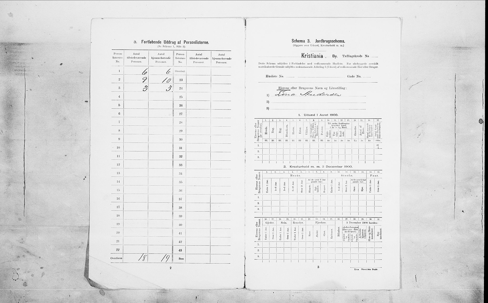 SAO, 1900 census for Kristiania, 1900, p. 87062