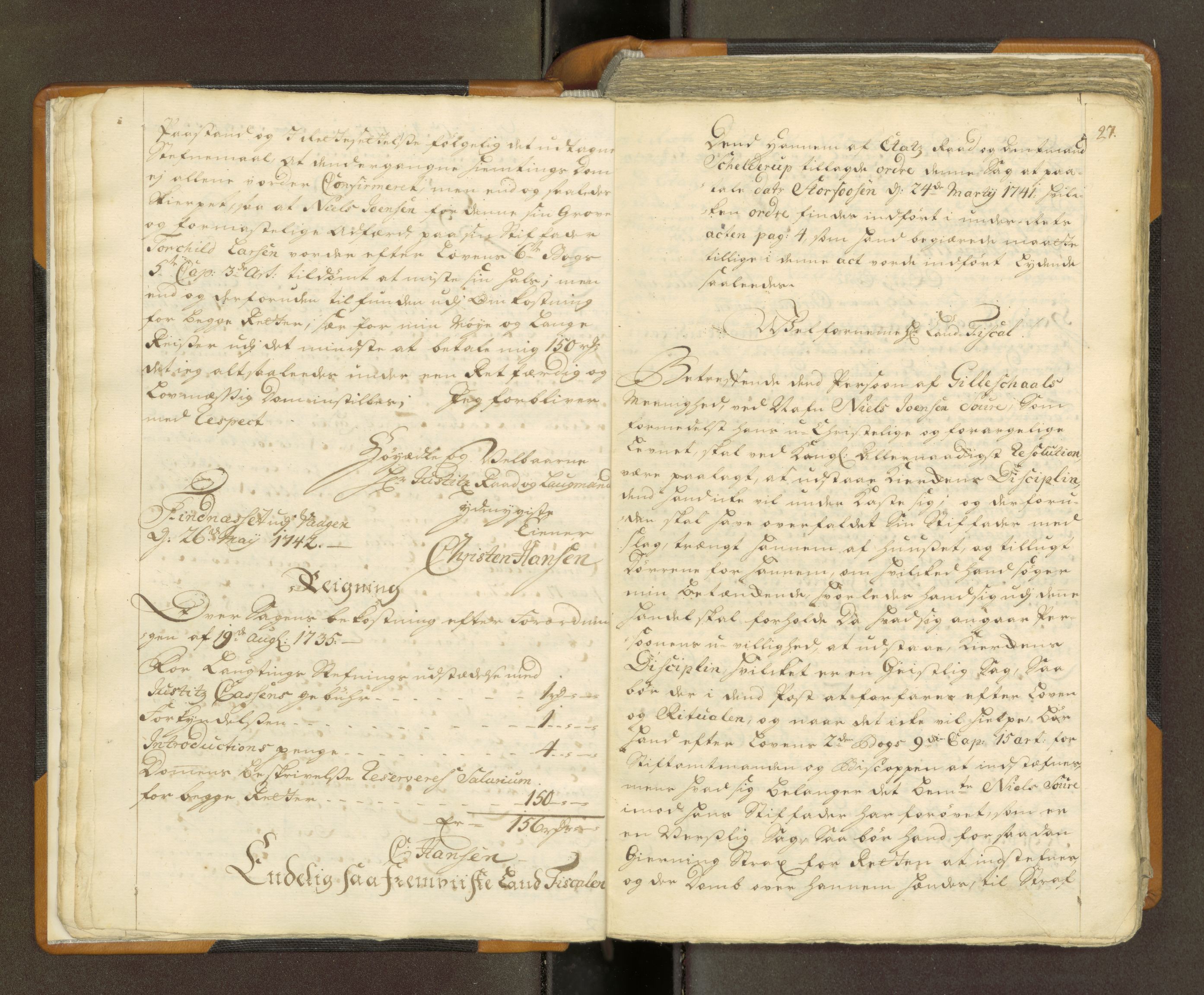 Nordland og Finnmarks lagstol, AV/SAT-A-5608/X/L0010: Domkopibok/justisprotokoll, 1742-1743, p. 26-27