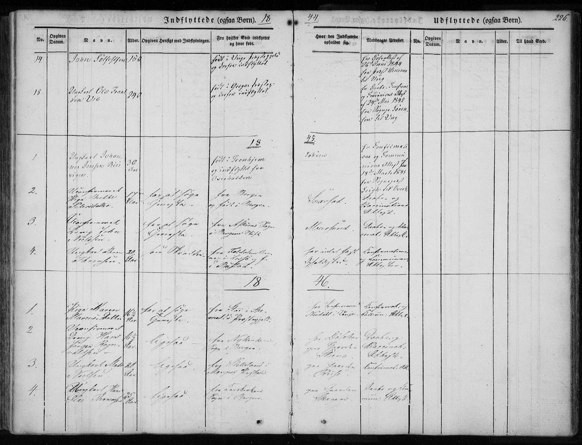 Ministerialprotokoller, klokkerbøker og fødselsregistre - Nordland, AV/SAT-A-1459/891/L1299: Parish register (official) no. 891A04, 1841-1856, p. 226