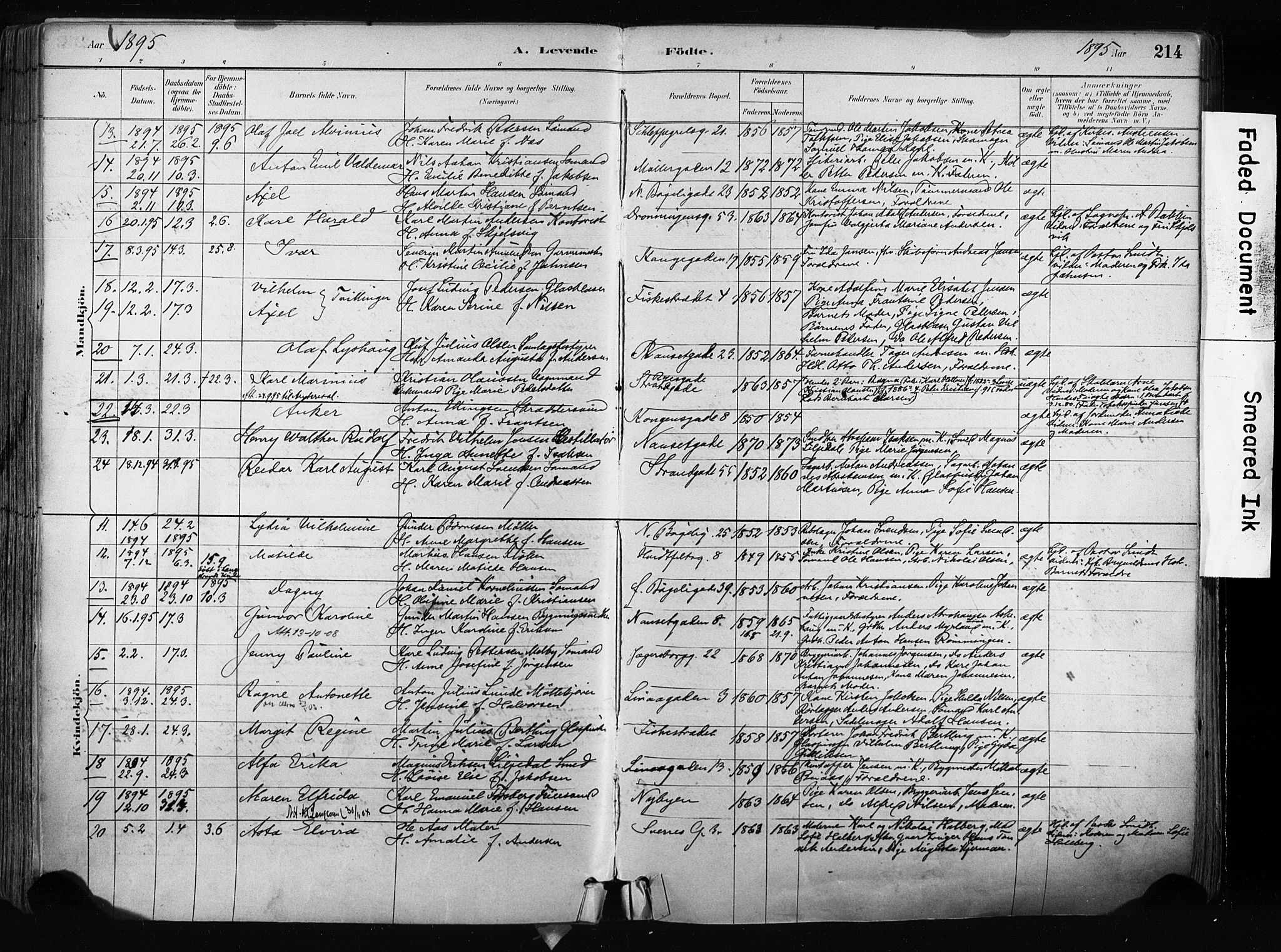 Larvik kirkebøker, AV/SAKO-A-352/F/Fa/L0009: Parish register (official) no. I 9, 1884-1904, p. 214